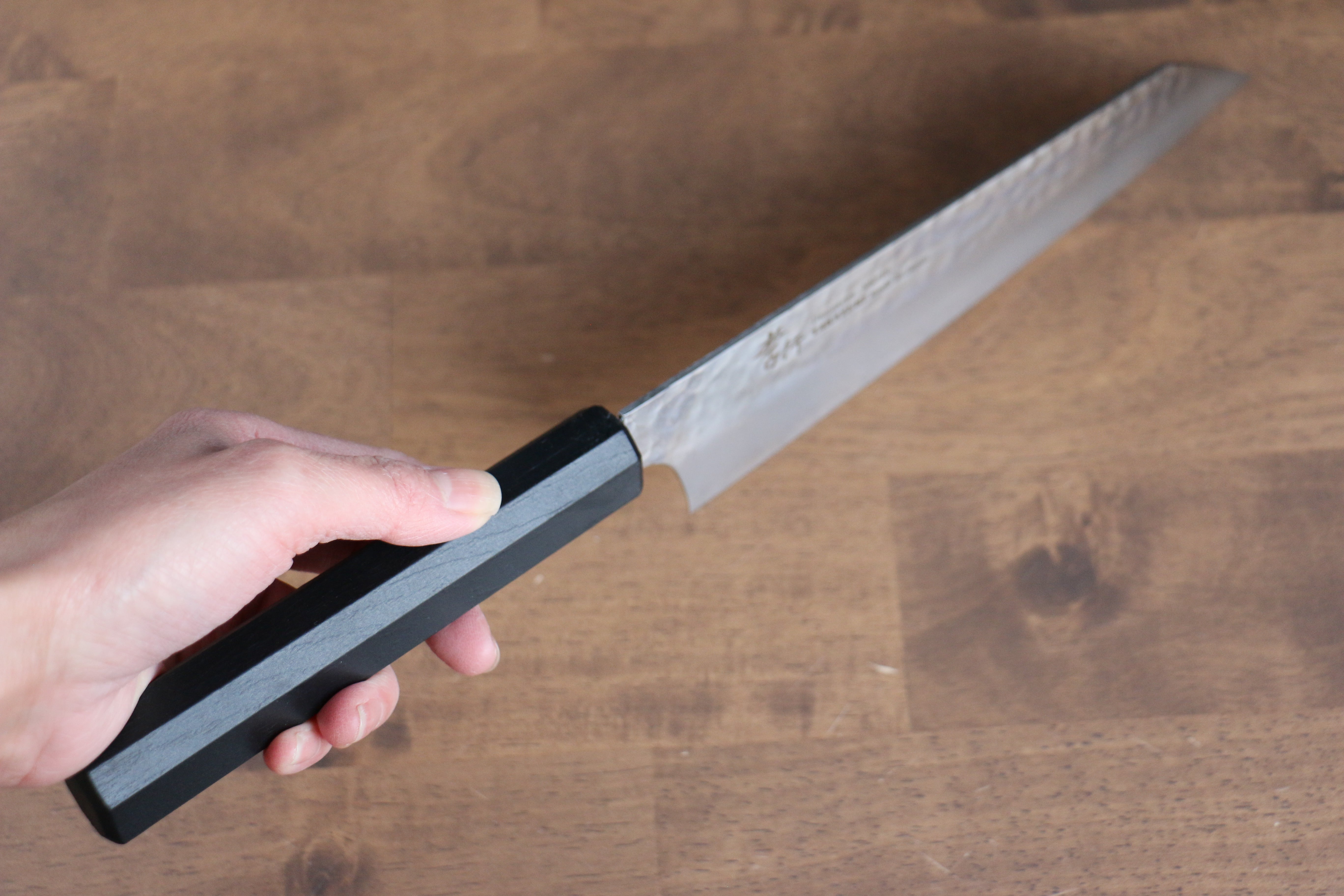 Sakai Takayuki Nanairo VG10 33 Layer Kengata Gyuto 190mm Black Lacquered ABS Resin Handle - Seisuke Knife