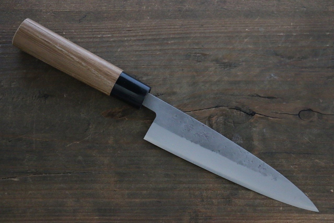 Seisuke Blue Steel No.2 Nashiji Petty-Utility 135mm Chestnut Handle - Seisuke Knife