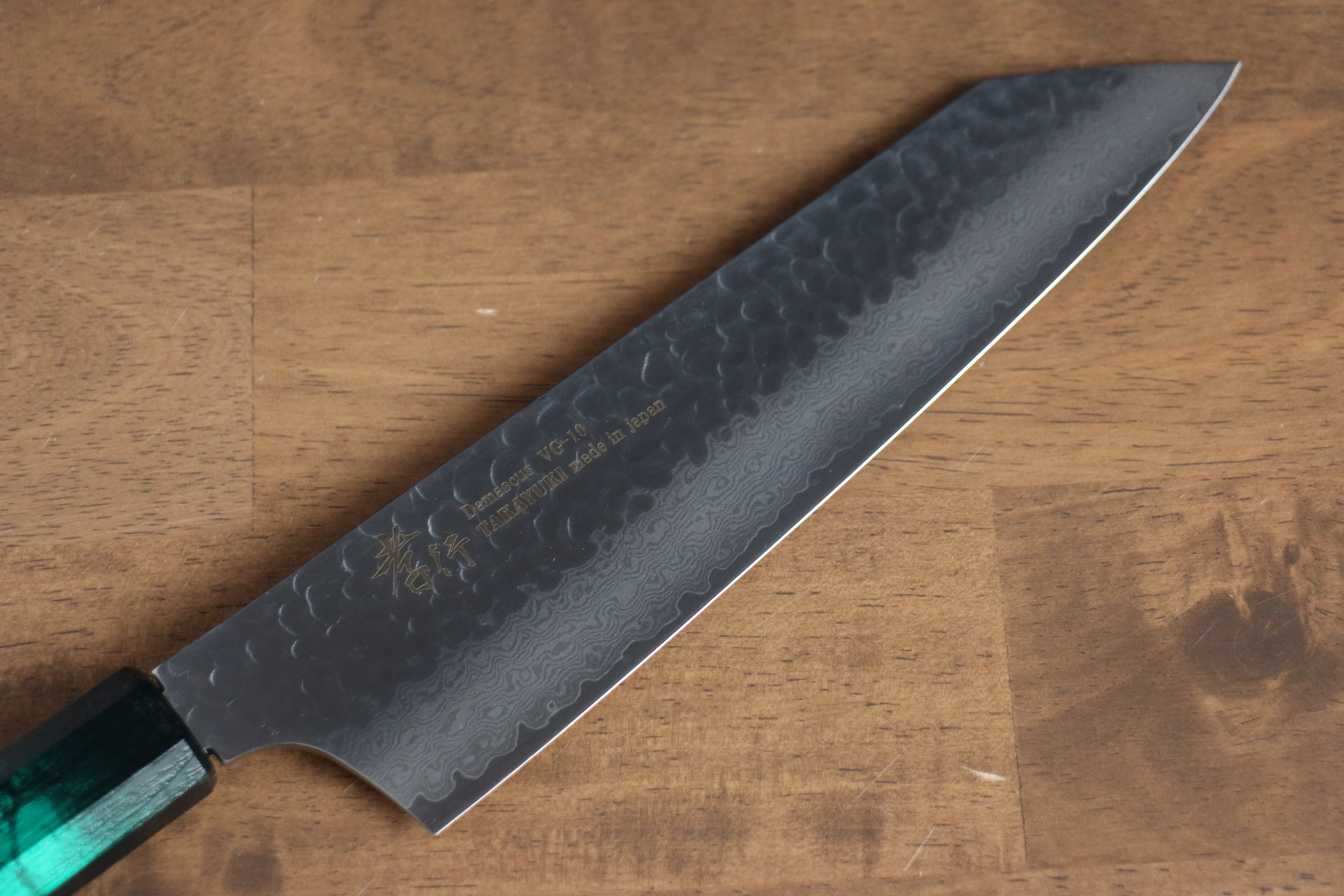 Sakai Takayuki Nanairo VG10 33 Layer Kengata Gyuto 190mm Green Tortoiseshell ABS Resin Handle - Seisuke Knife