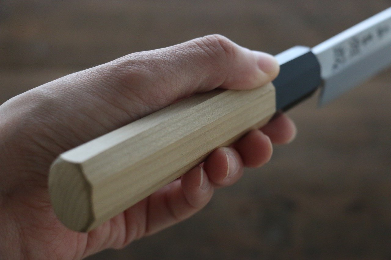 Sukenari Blue Steel No.2 Hongasumi Yanagiba Magnolia Handle - Seisuke Knife