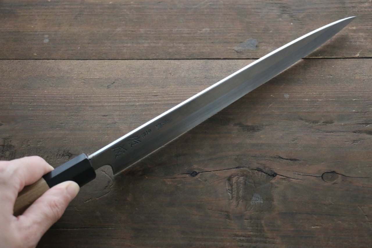 Sukenari Blue Steel No.2 Hongasumi Yanagiba Magnolia Handle - Seisuke Knife