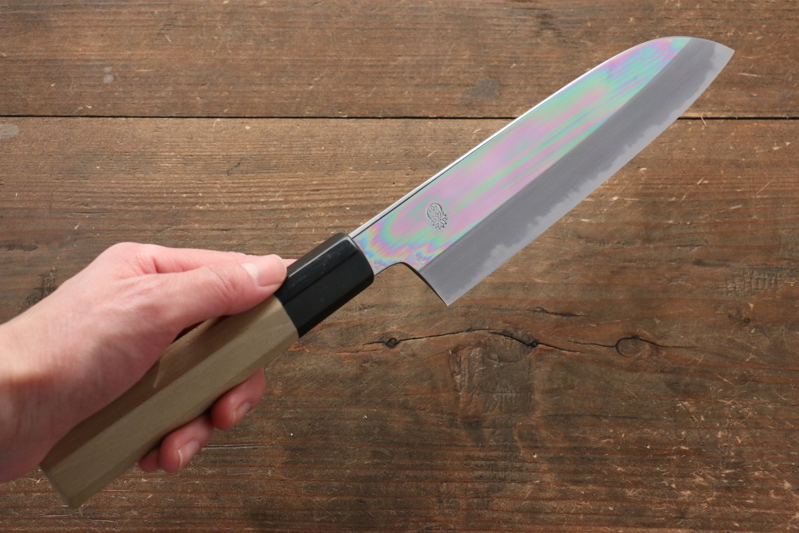 Choyo Blue Steel No.1 Mirrored Finish Santoku 180mm - Seisuke Knife