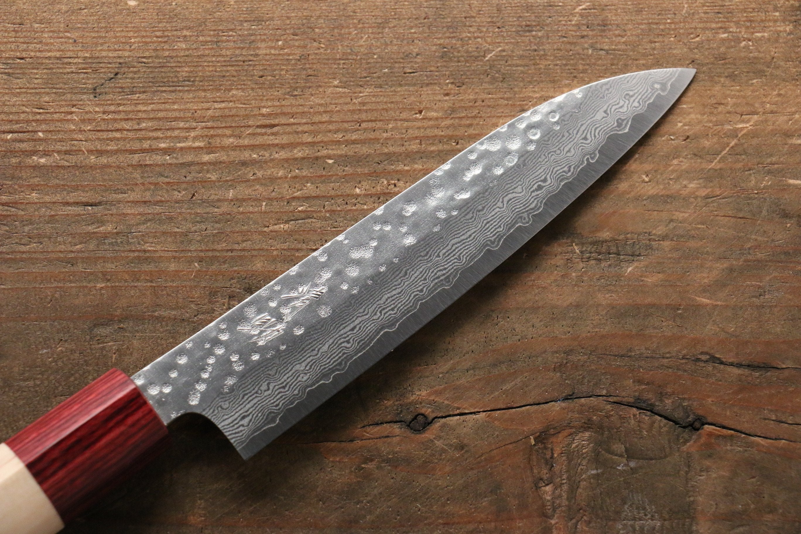 Seisuke VG10 16 Layer Hammered Damascus Petty-Utility 135mm Magnolia Handle - Seisuke Knife