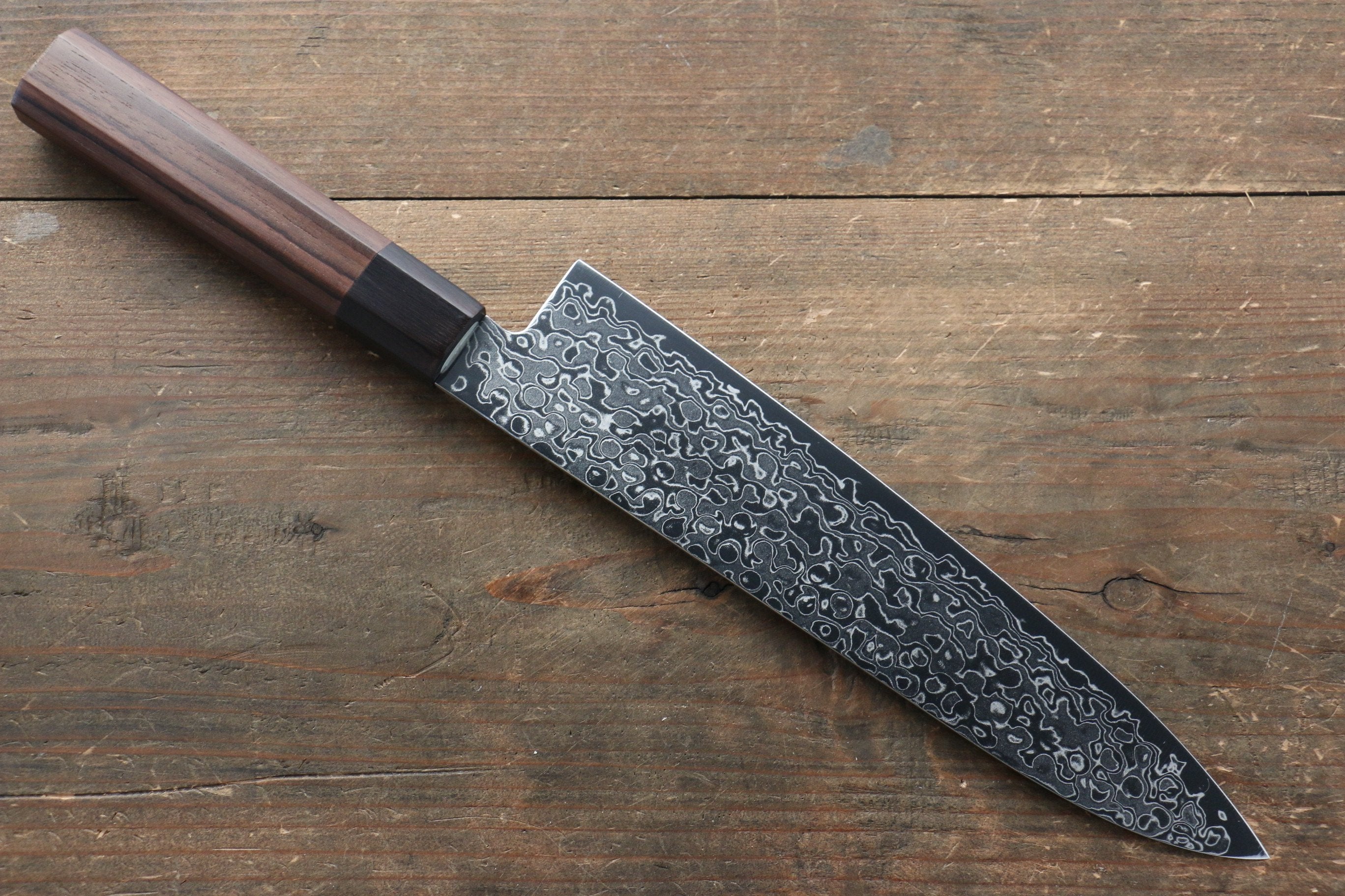 Seisuke AUS10 Damascus Gyuto 210mm Shitan Handle - Seisuke Knife