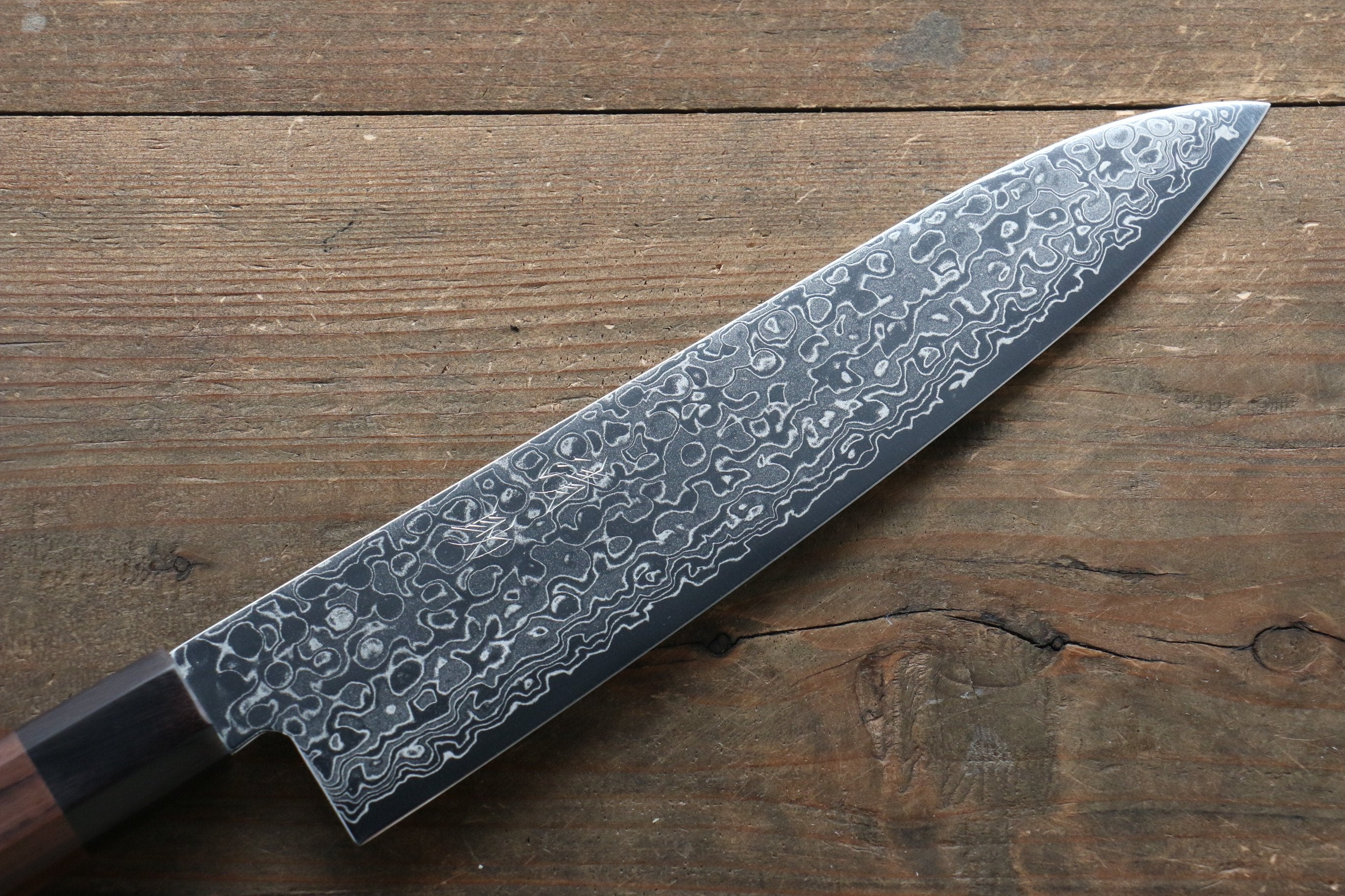 Seisuke AUS10 Damascus Gyuto 210mm Shitan Handle - Seisuke Knife
