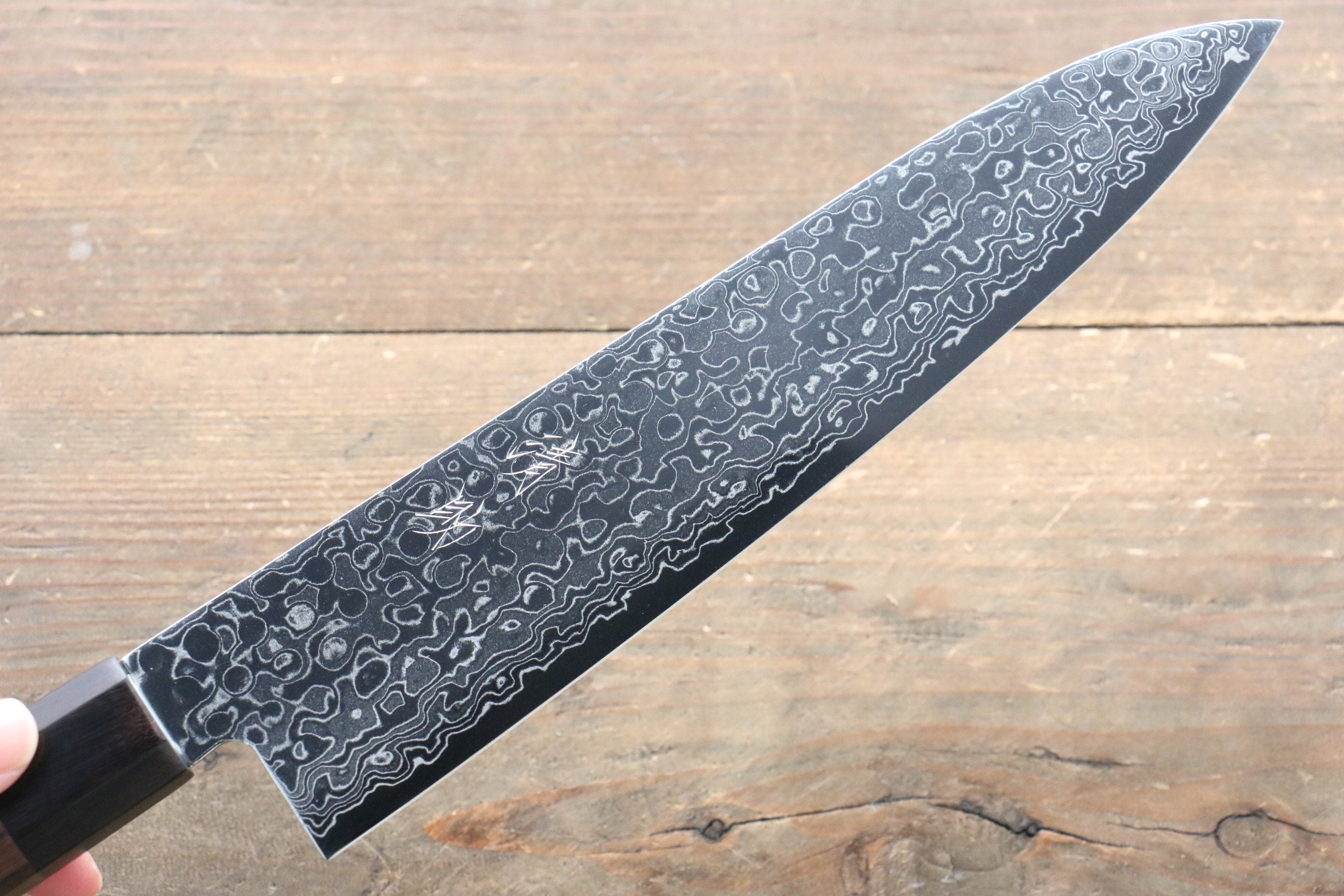 Seisuke AUS10 Damascus Gyuto 210mm Shitan Handle - Seisuke Knife