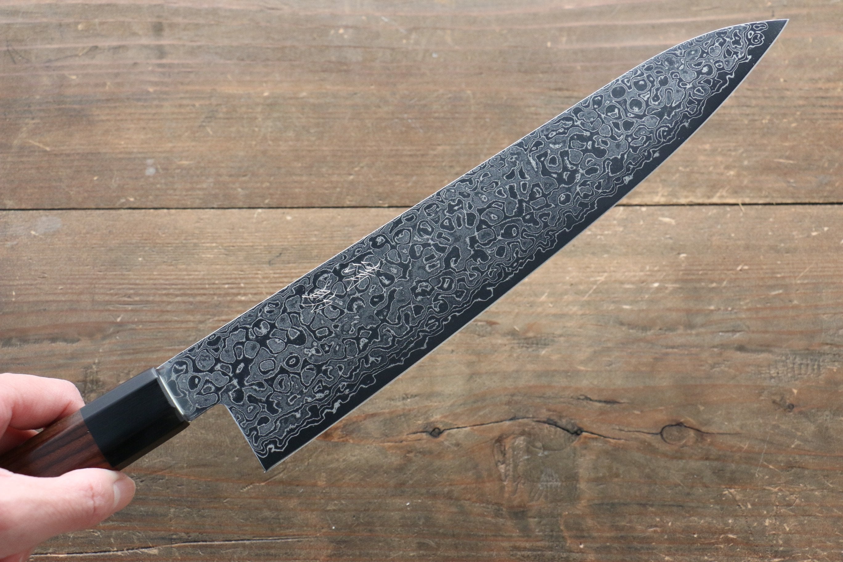 Seisuke AUS10 Damascus Gyuto 240mm Shitan Handle - Seisuke Knife