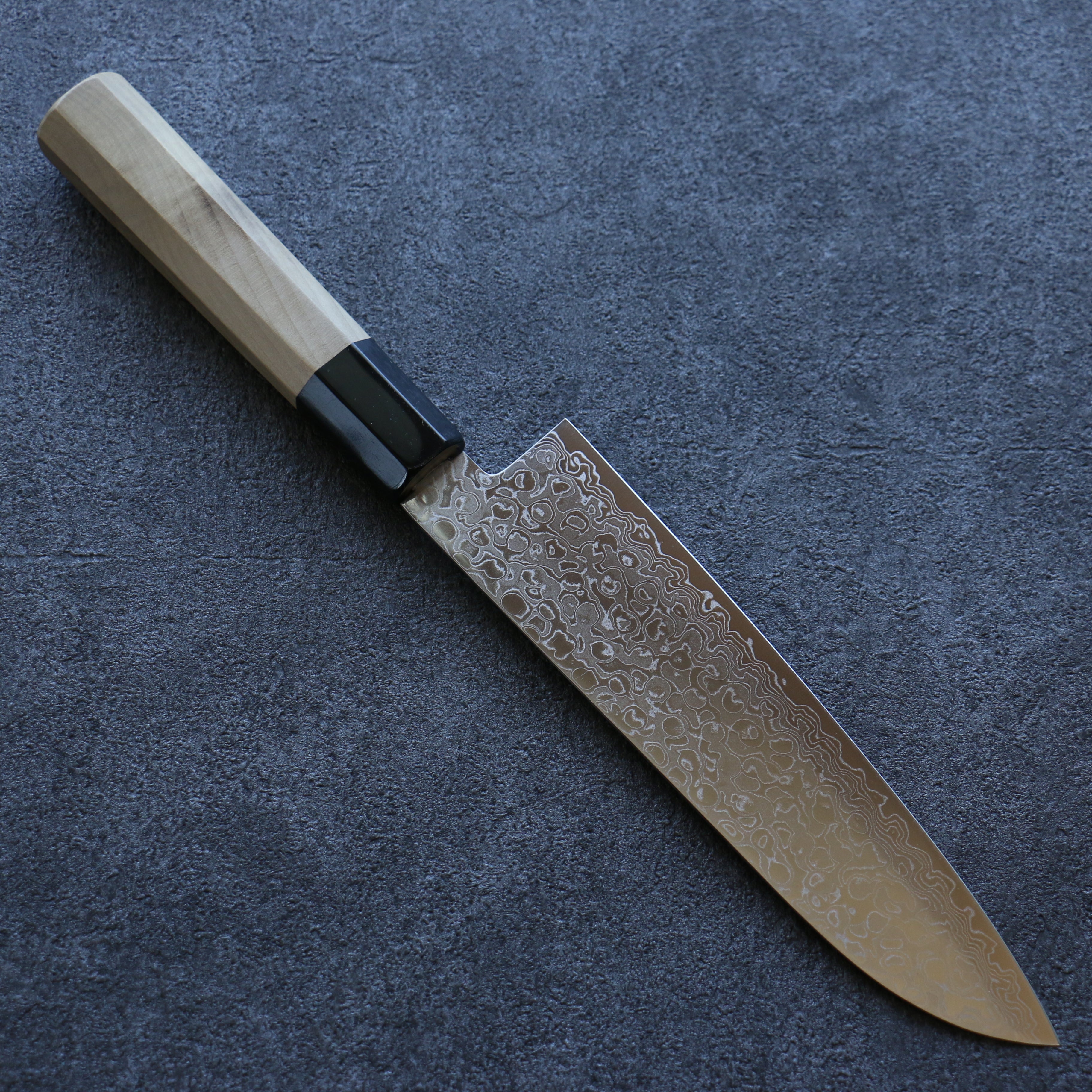 Misuzu AUS10 Damascus Migaki Finished Santoku 180mm Magnolia Handle - Seisuke Knife