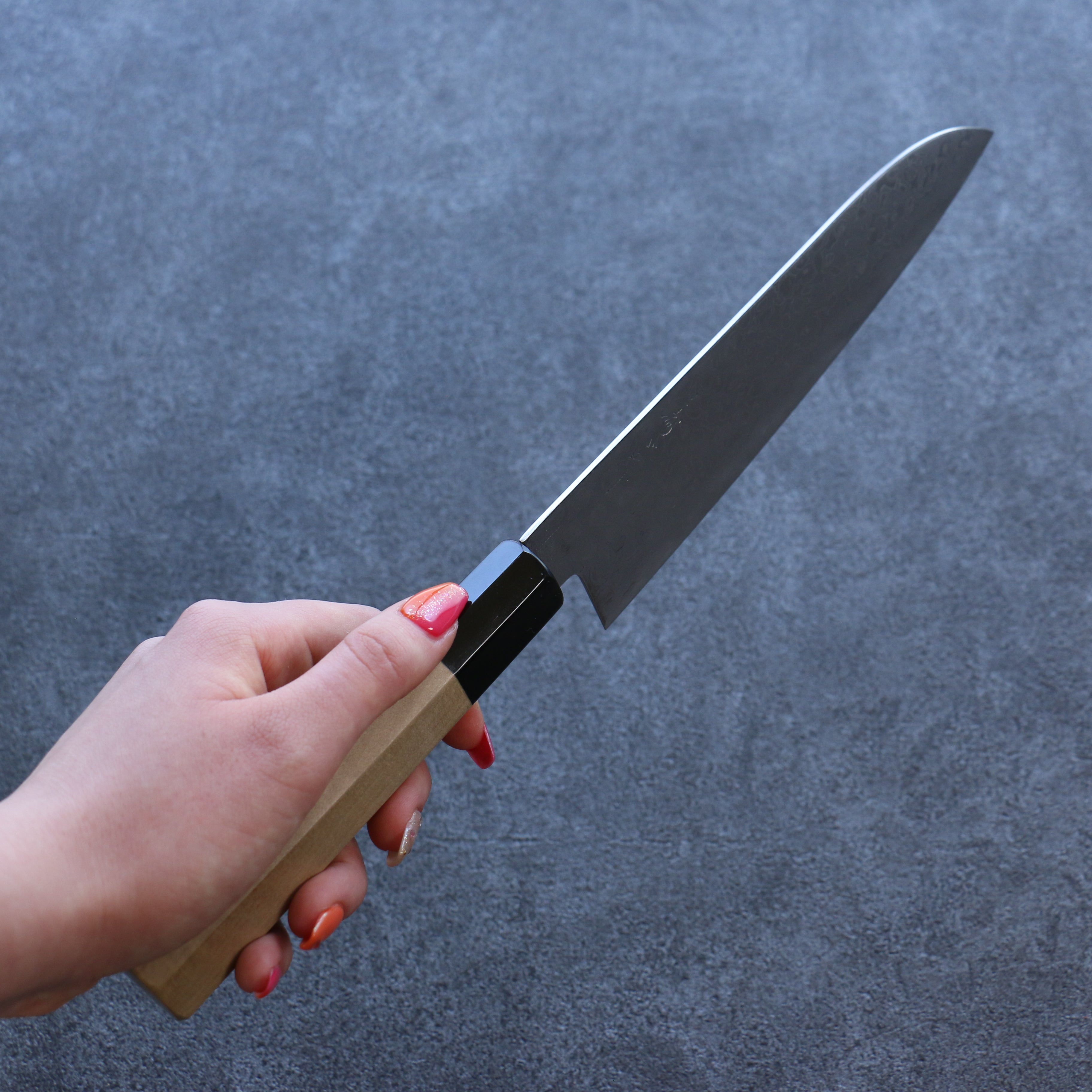 Misuzu AUS10 Damascus Migaki Finished Santoku 180mm Magnolia Handle - Seisuke Knife