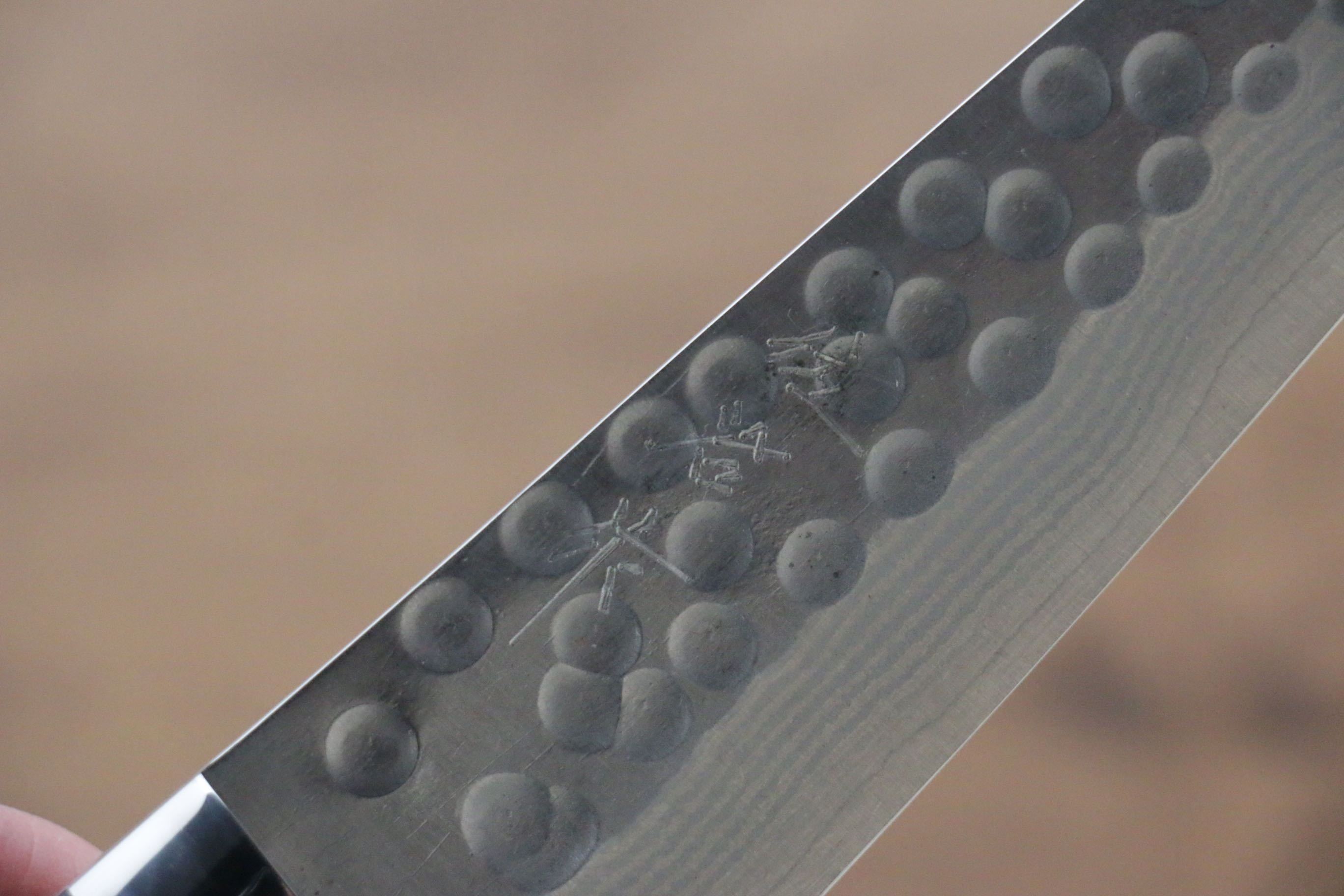 Takeshi Saji SRS13 Hammered Kiritsuke Petty-Utility 135mm Black Micarta Handle - Seisuke Knife