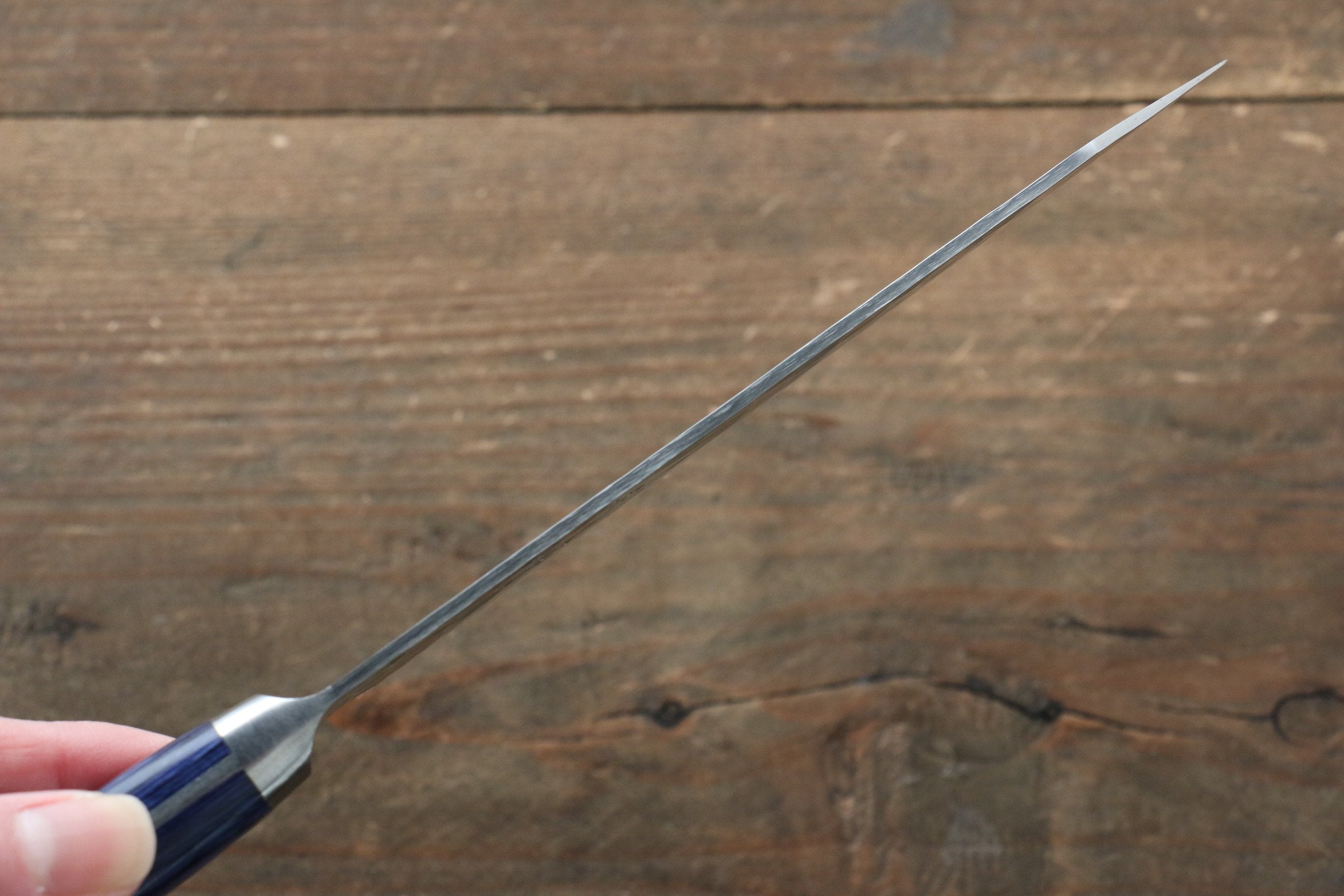 Seisuke Aotsuchi AUS10 Hammered Kiritsuke Petty-Utility 140mm Blue Pakka wood Handle - Seisuke Knife