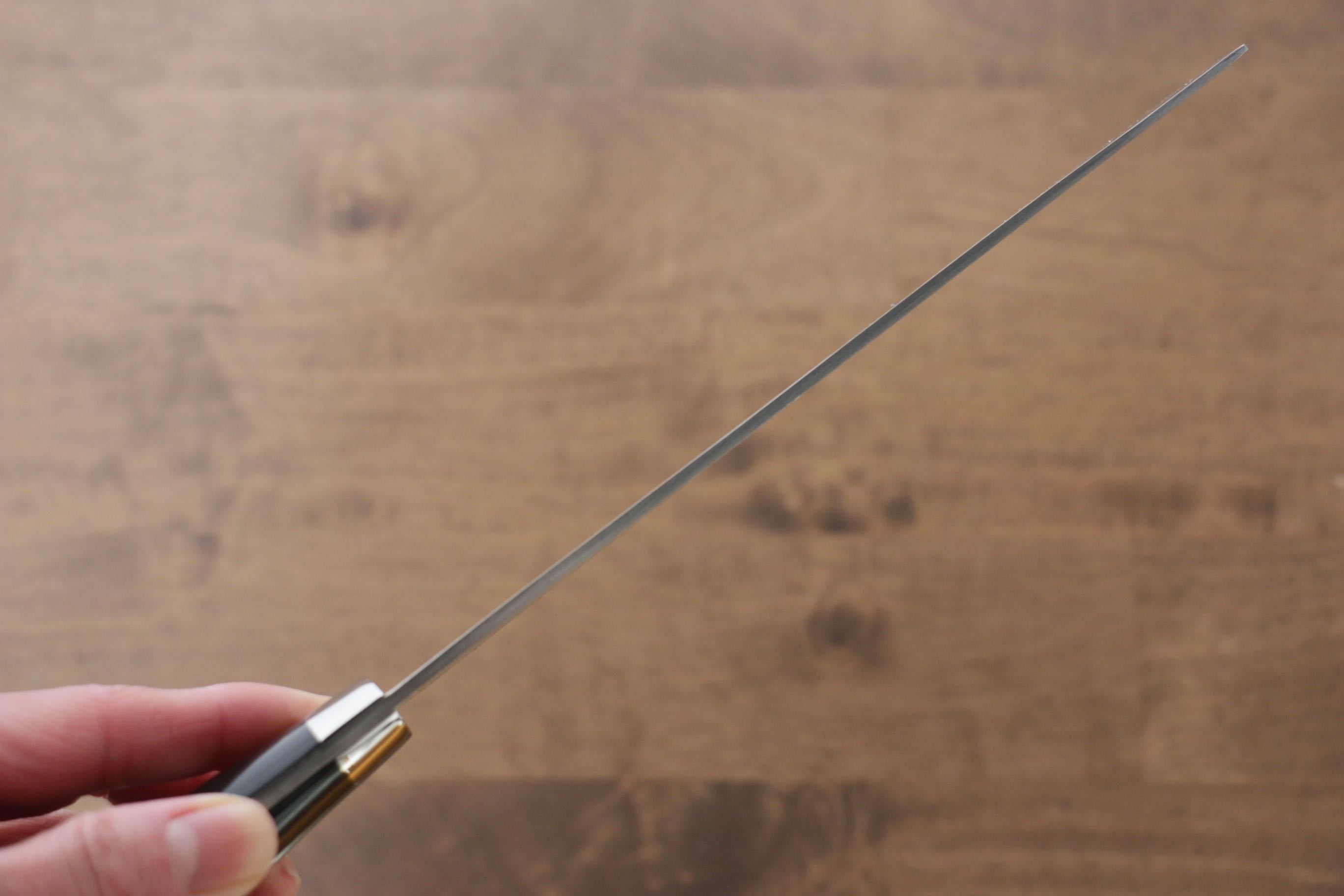 Takeshi Saji Blue Steel No.2 Colored Damascus Nakiri 165mm Black Micarta Handle - Seisuke Knife