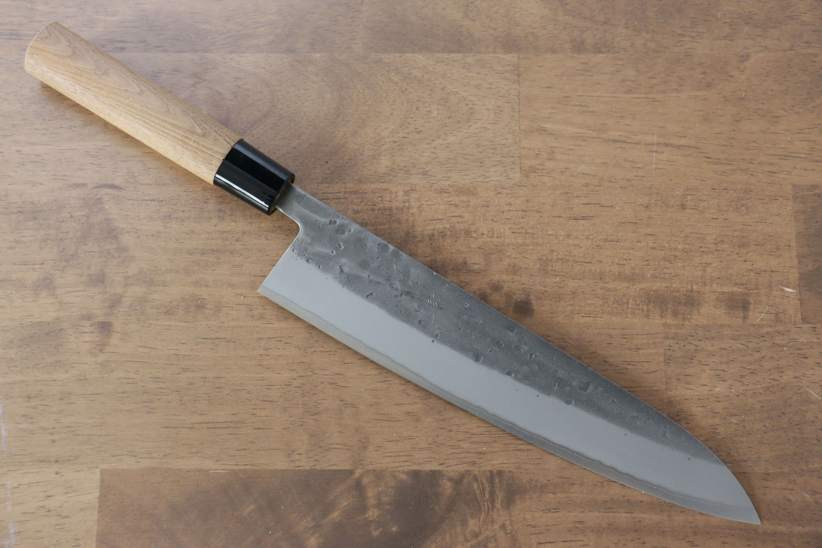 Seisuke Blue Steel No.2 Nashiji Gyuto 240mm Chestnut Handle - Seisuke Knife