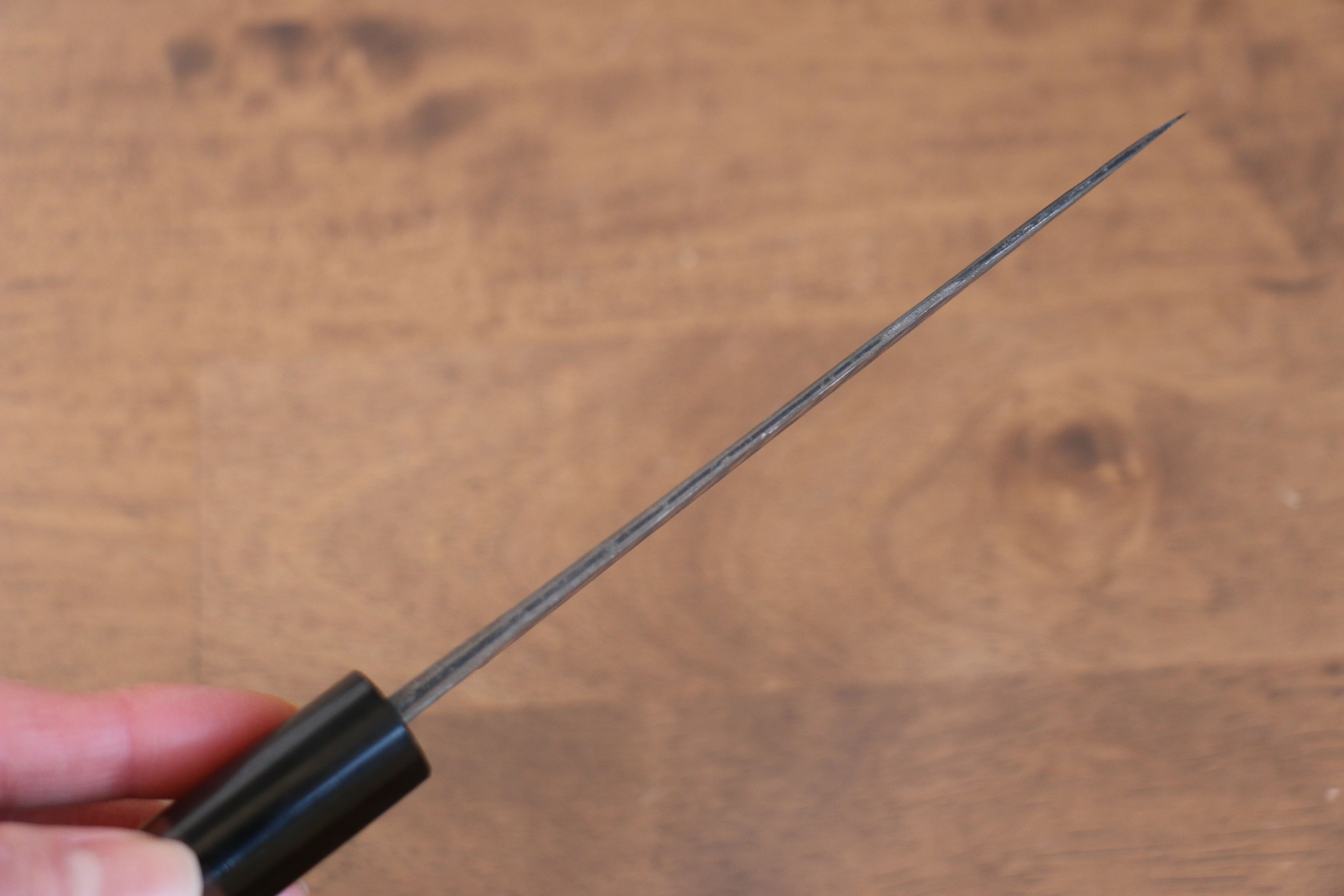 Anryu Blue Super Hammered Black Finished Petty-Utility 130mm Shitan Handle - Seisuke Knife