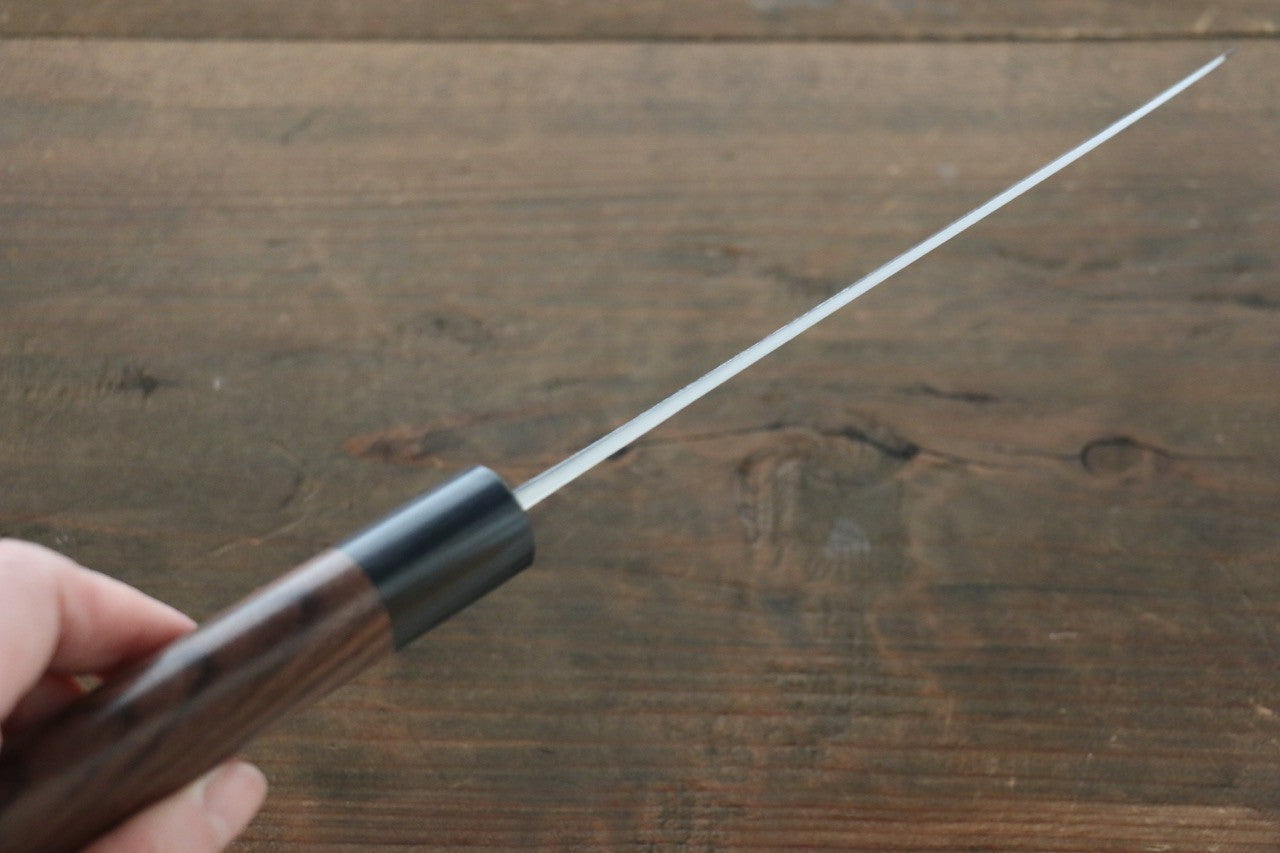 Shungo Ogata White Steel No.2 Damascus Migaki Finished Santoku 180mm Shitan Handle - Seisuke Knife