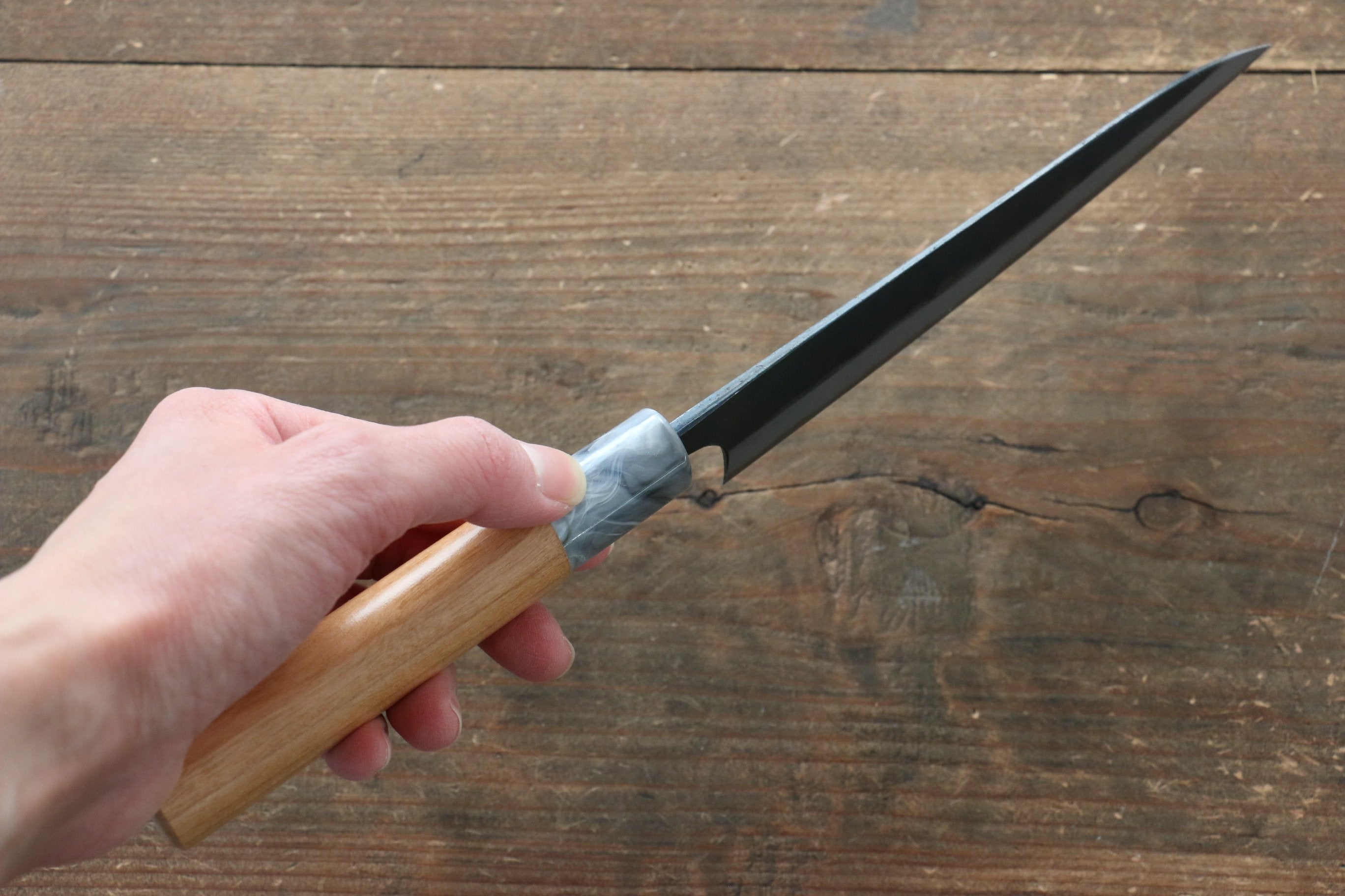 Masakage Mizu Blue Steel No.2 Kurouchi Petty-Utility 150mm American Cherry Handle - Seisuke Knife