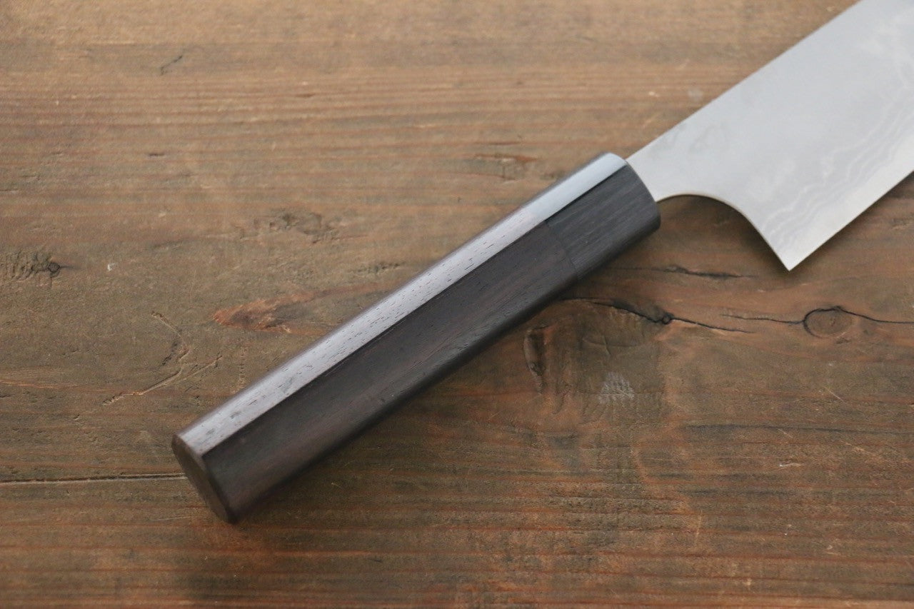 Shungo Ogata White Steel No.2 Damascus Migaki Finished Gyuto 210mm Shitan Handle - Seisuke Knife