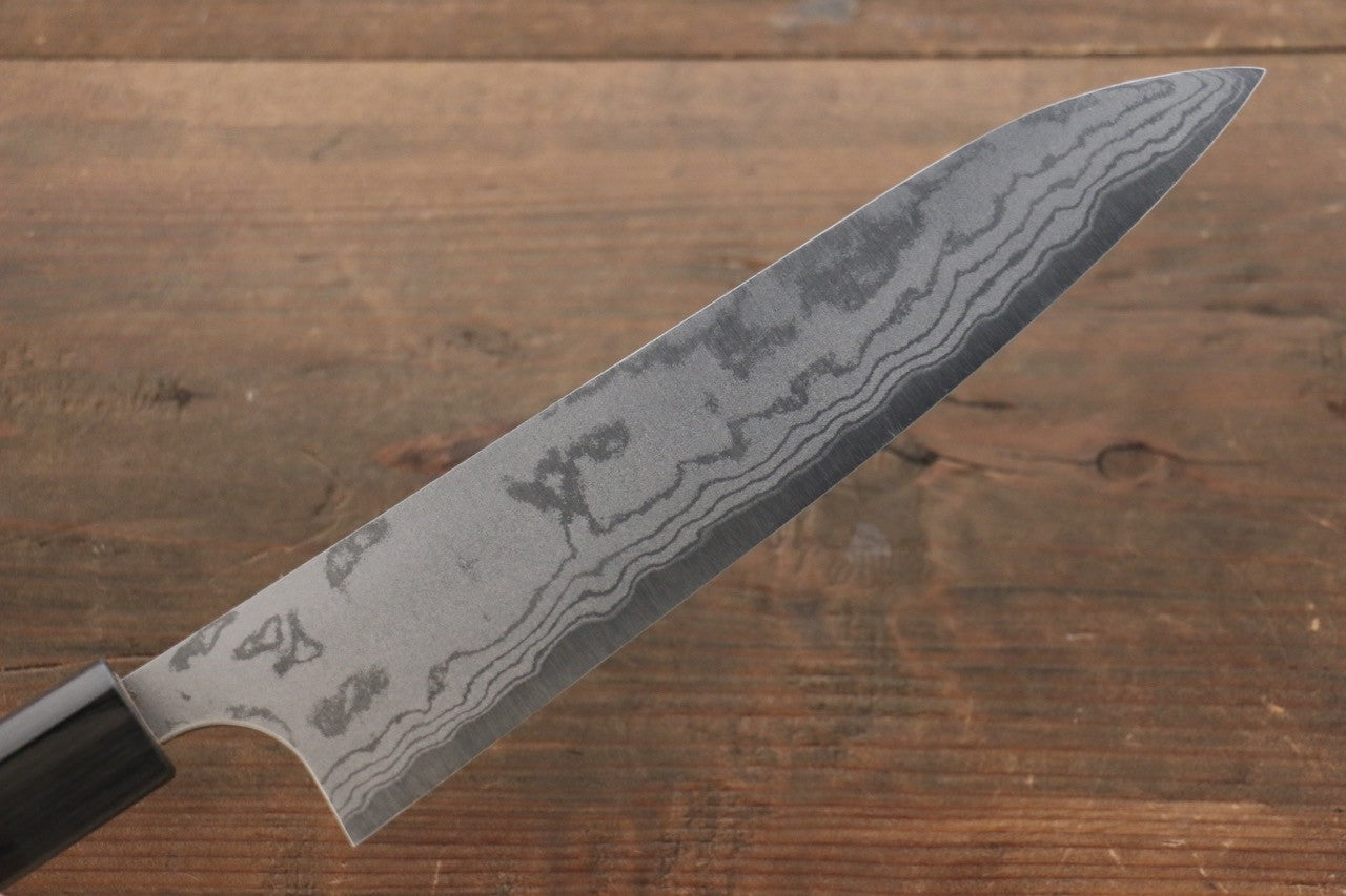 Shungo Ogata White Steel No.2 Damascus Migaki Finished Gyuto 210mm Shitan Handle - Seisuke Knife