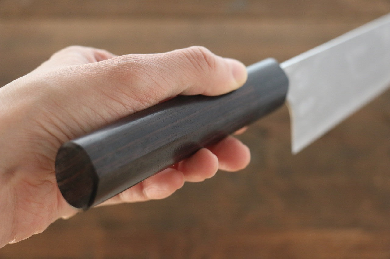 Shungo Ogata White Steel No.2 Damascus Migaki Finished Gyuto 210mm Shitan Handle - Seisuke Knife