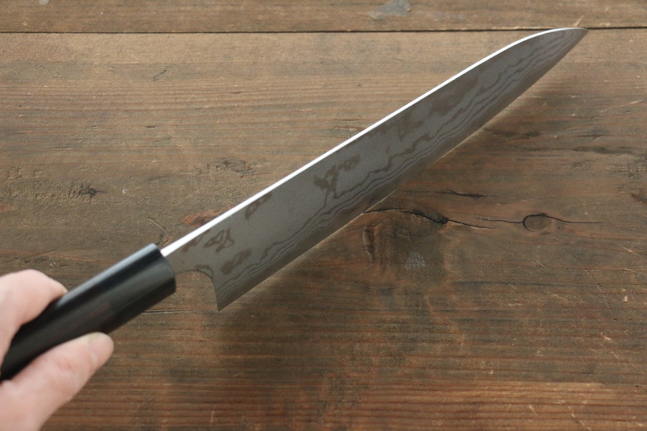 Shungo Ogata White Steel No.2 Damascus Migaki Finished Gyuto 210mm Shitan Handle - Seisuke Knife