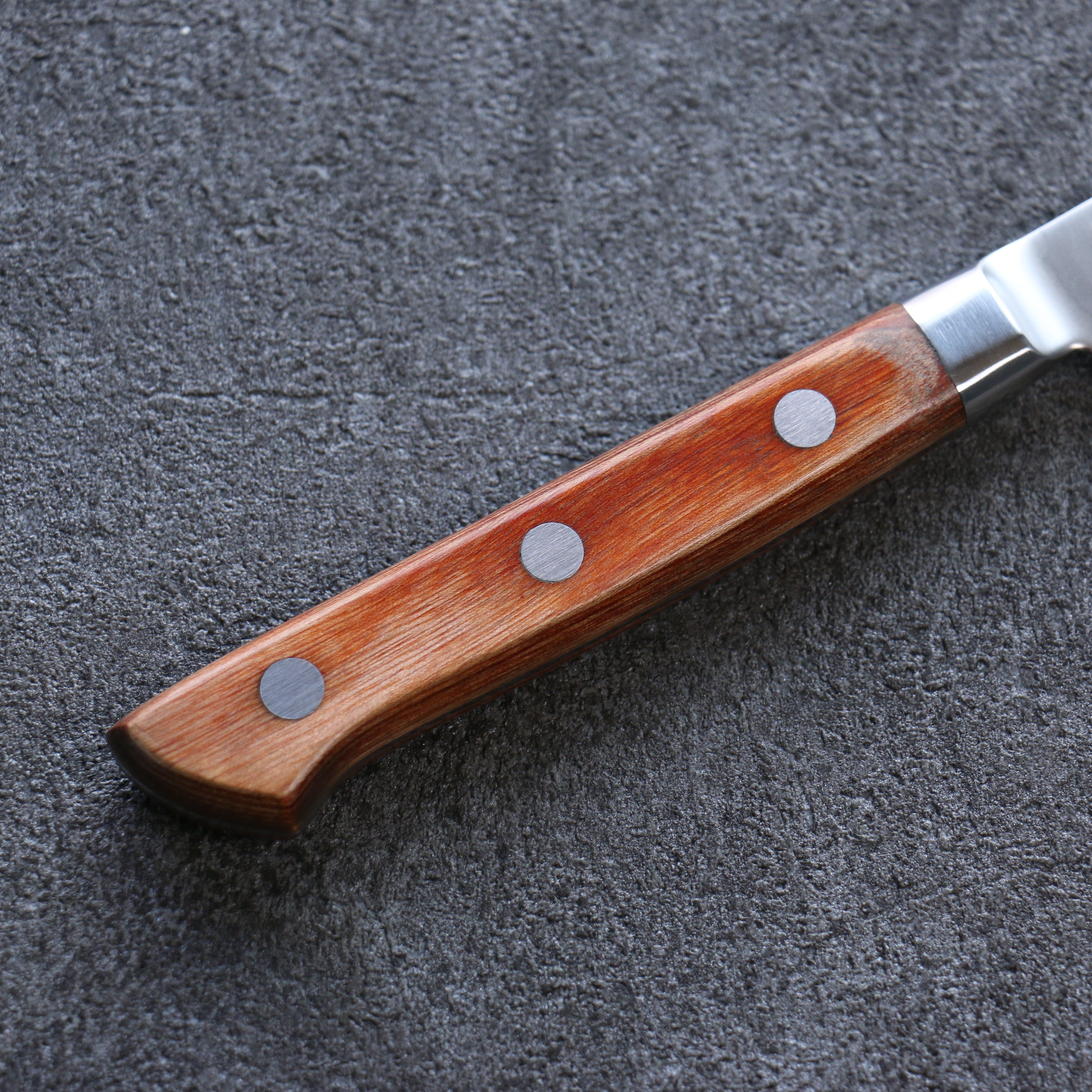Sakai Takayuki VG5 Hammered Petty-Utility 90mm Brown Pakkawood Handle - Seisuke Knife