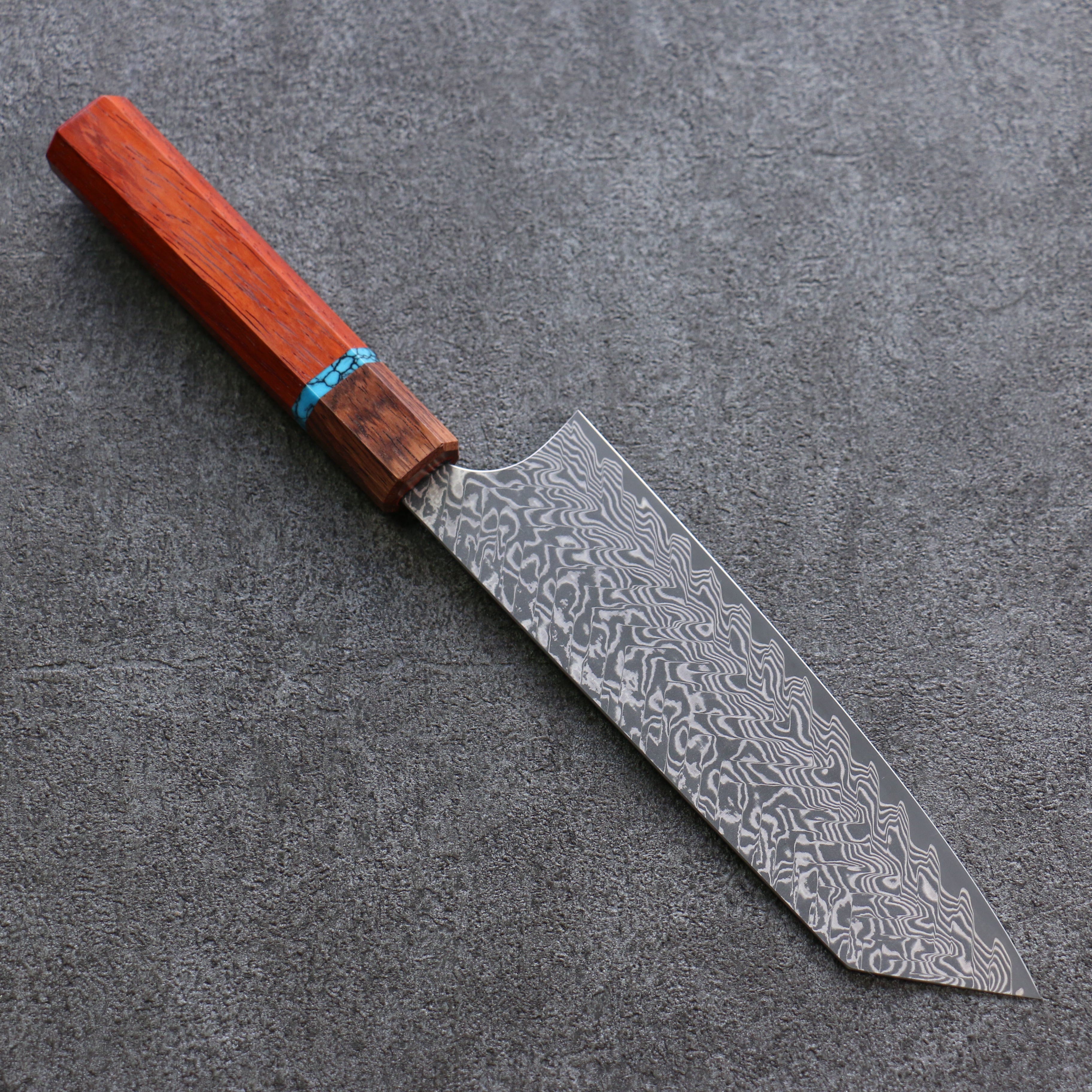Yoshimi Kato SG2 Damascus Bunka 170mm Padoauk(Turquoise Ring) Handle - Seisuke Knife