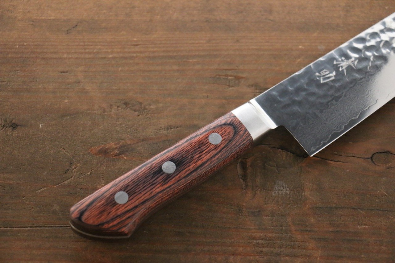 Seisuke VG10 33 Layer Damascus Santoku 180mm Mahogany Handle - Seisuke Knife