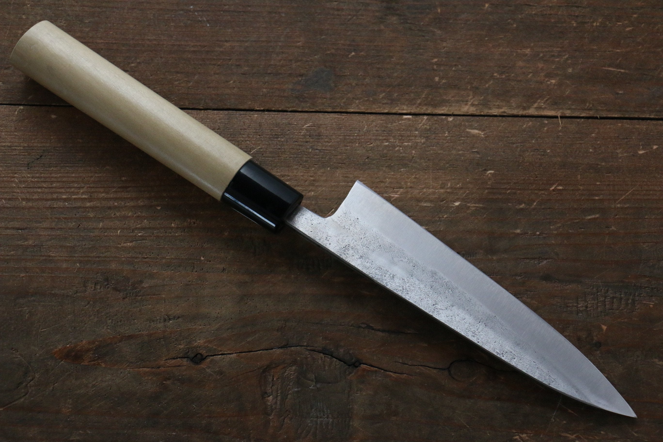 Fujiwara Teruyasu White Steel No.1 Nashiji Petty-Utility 135mm Magnolia Handle - Seisuke Knife
