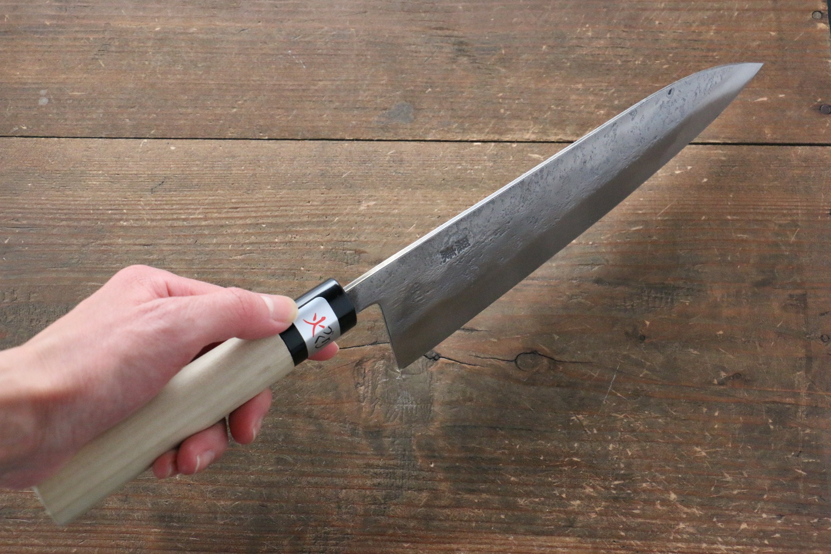 Fujiwara Teruyasu White Steel No.1 Nashiji Gyuto 210mm with Magnolia Handle - Seisuke Knife