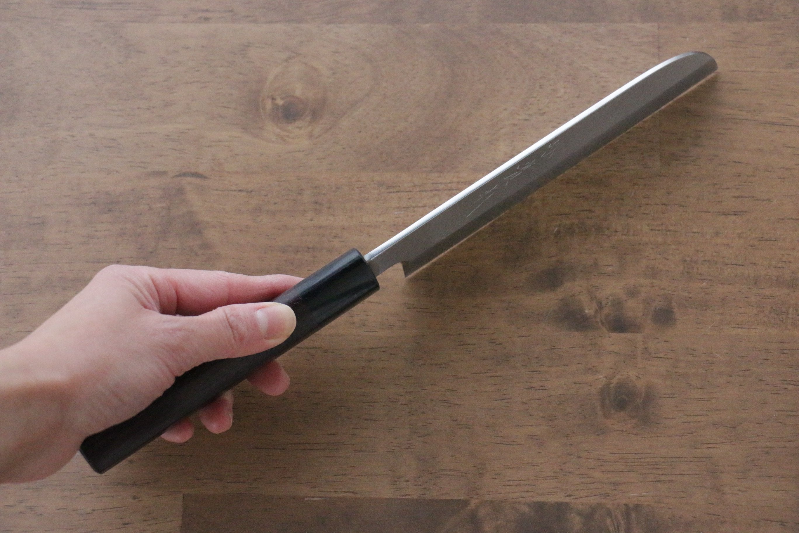 Jikko Silver Steel No.3 Kamagata Usuba 165mm Shitan Handle - Seisuke Knife