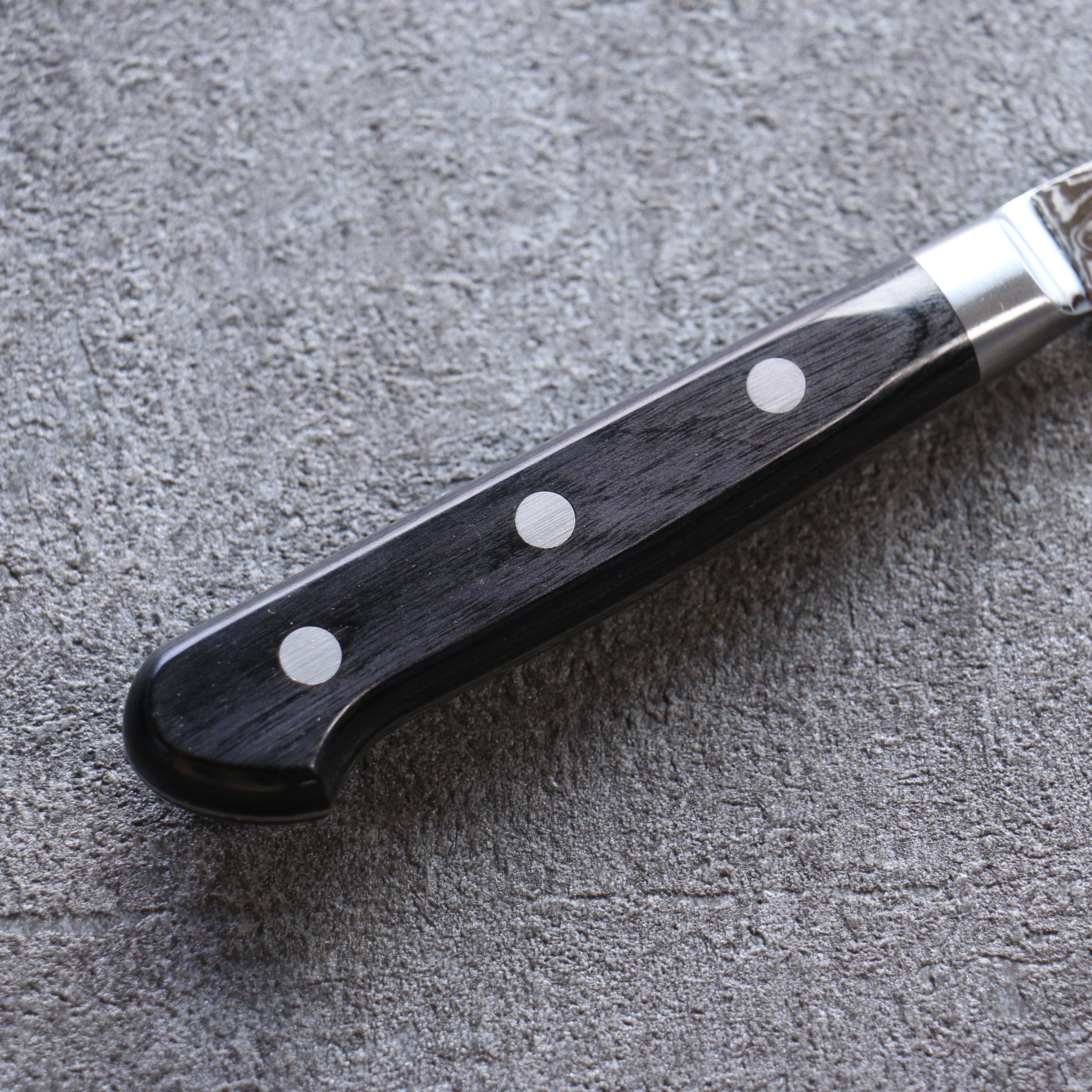 Seisuke Nami AUS10 Migaki Damascus Petty-Utility 135mm Black Pakkawood Handle - Seisuke Knife