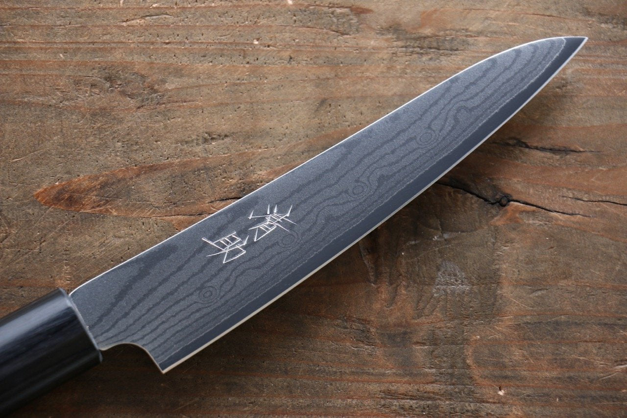 Seisuke VG10 37 Layer Damascus Petty-Utility 130mm Cherry Tree Handle - Seisuke Knife