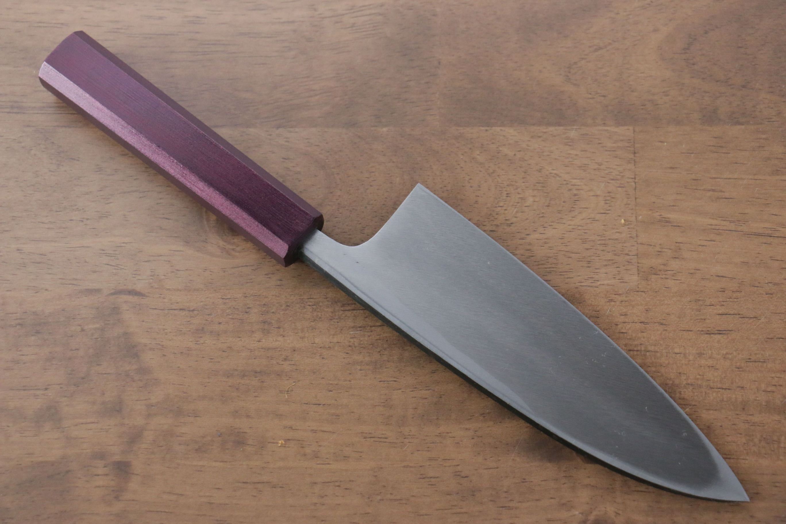 Seisuke White Steel No.2 Kurouchi Deba 165mm Purple Lacquered Handle - Seisuke Knife