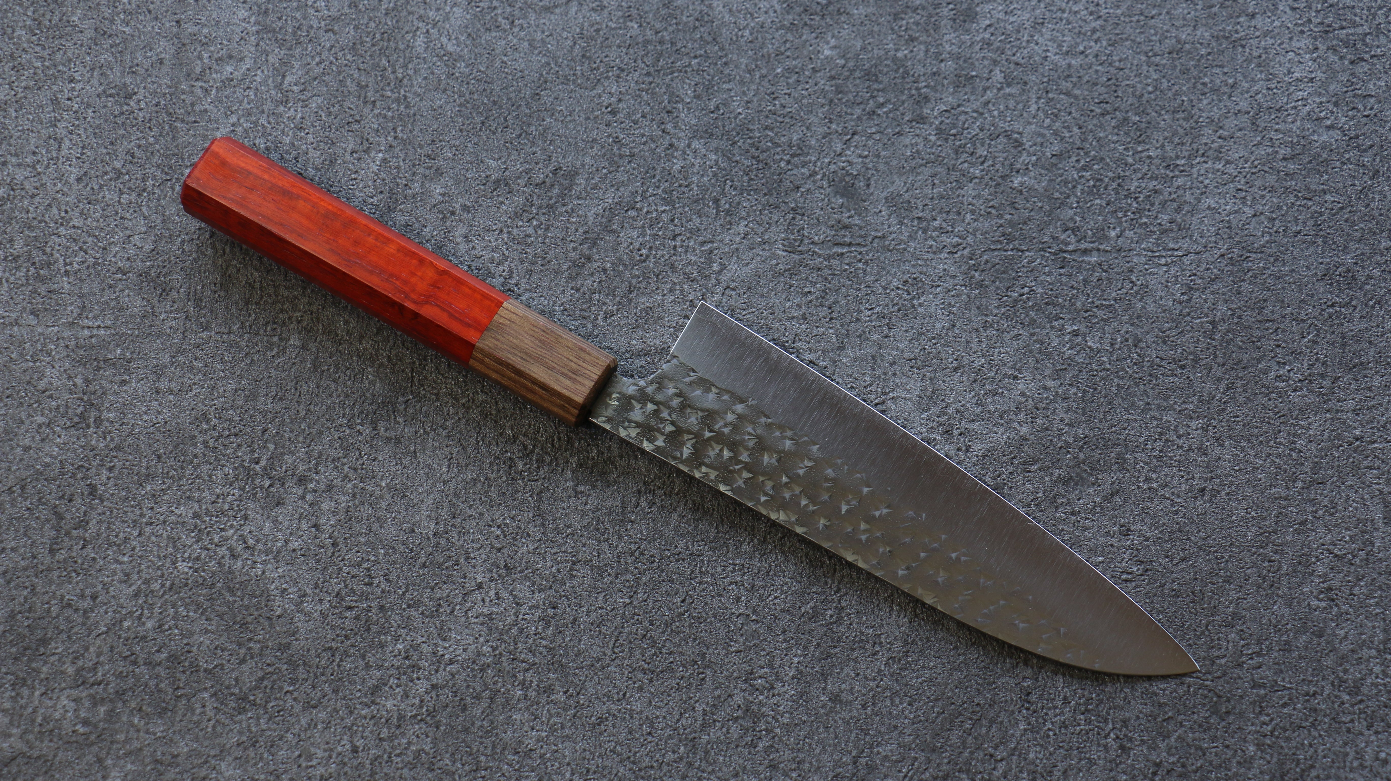 Yu Kurosaki Senko Ryu SG2 Hammered Small Santoku 150mm Padoauk Handle - Seisuke Knife