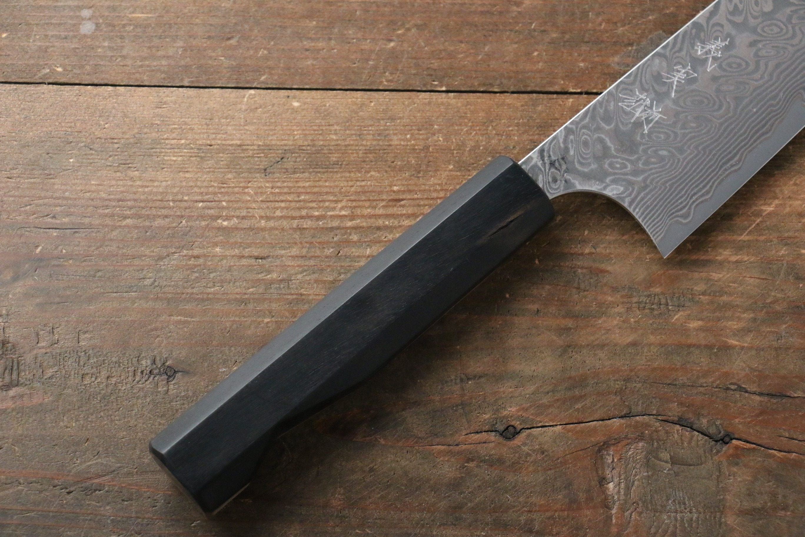 Yoshimi Kato SG2 Damascus Gyuto 210mm with Black Persimmon Handle A - Seisuke Knife