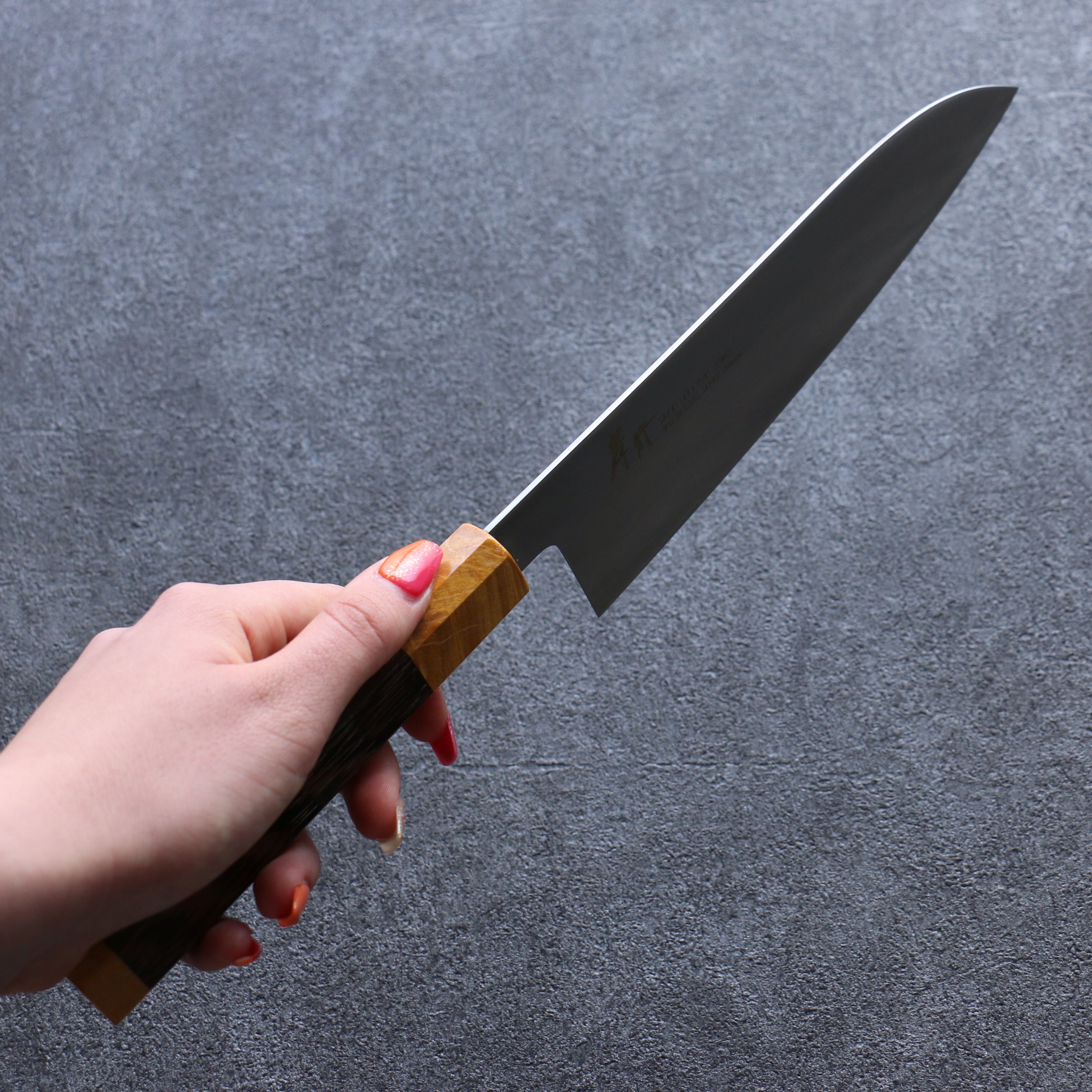 Sakai Takayuki JEWEL Topaz VG1 Santoku 180mm Wenge (Double Yellow Ring) Handle - Seisuke Knife