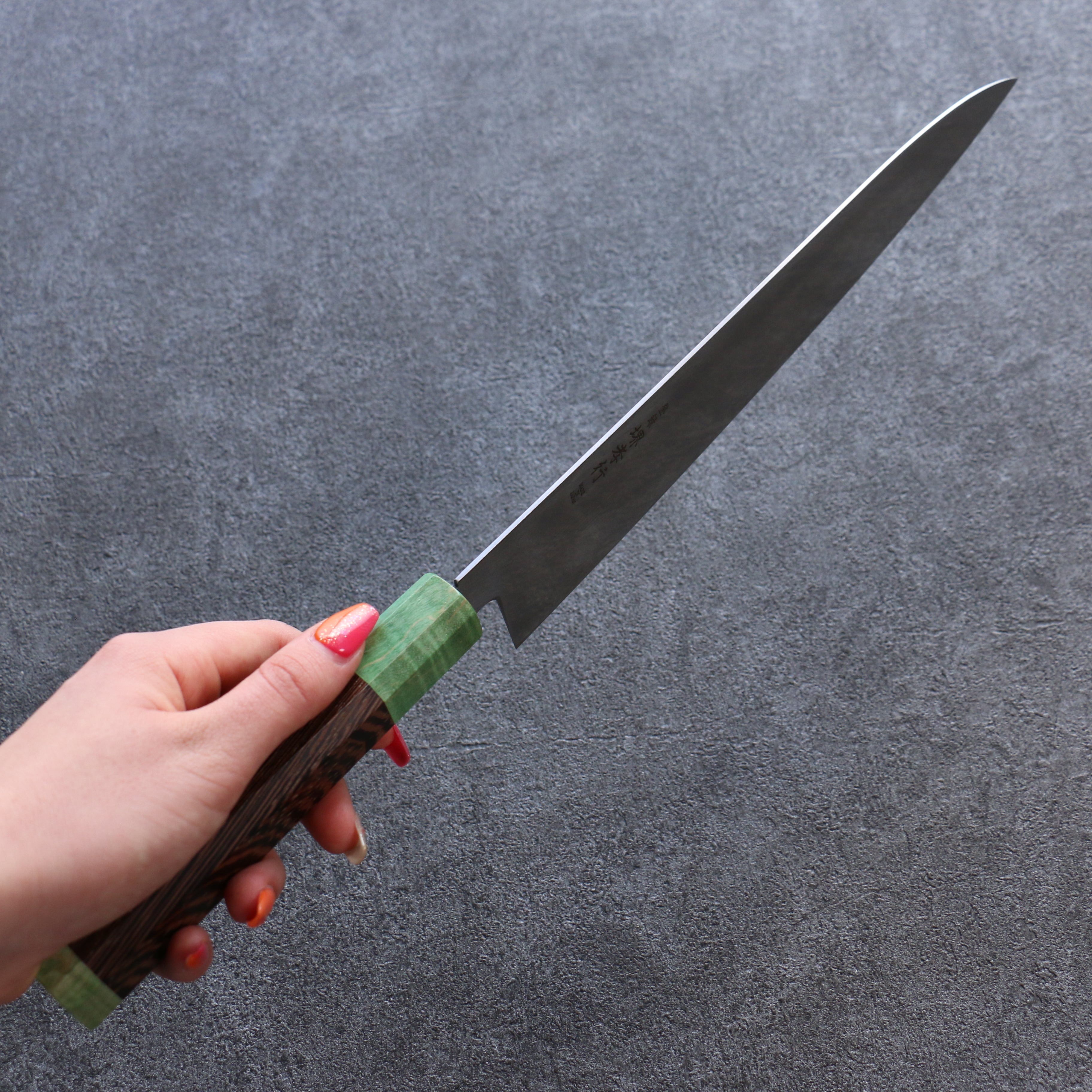 Sakai Takayuki Antares Emerald Uddeholm Swedish stain-resistant steel Gyuto 240mm Wenge (Double Green Ring) Handle - Seisuke Knife