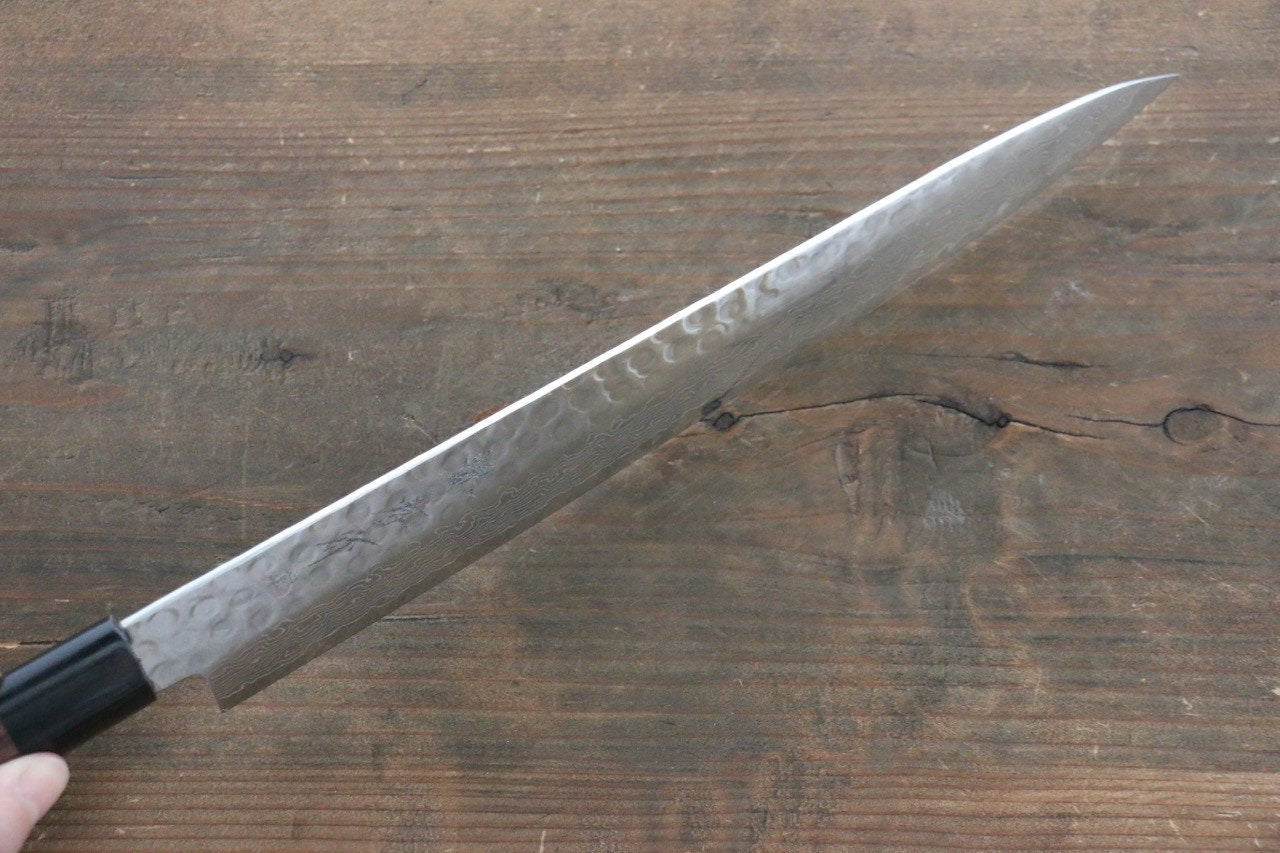 Sakai Takayuki AUS10 45 Layer Damascus Japanese Chef's Sujihiki Knife 240mm with Shitan Handle - Seisuke Knife