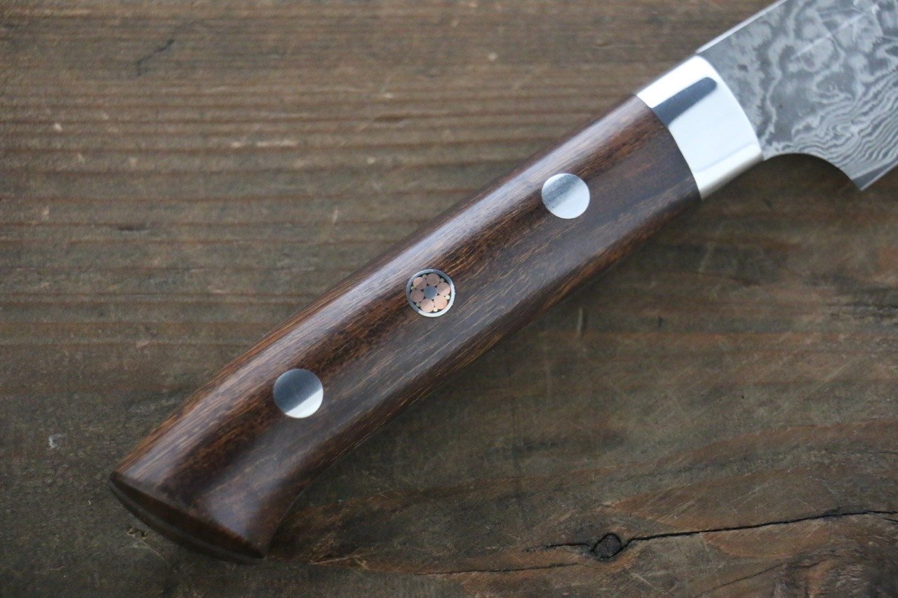 Takeshi Saji SG2 Black Damascus Petty-Utility 135mm Ironwood Handle - Seisuke Knife
