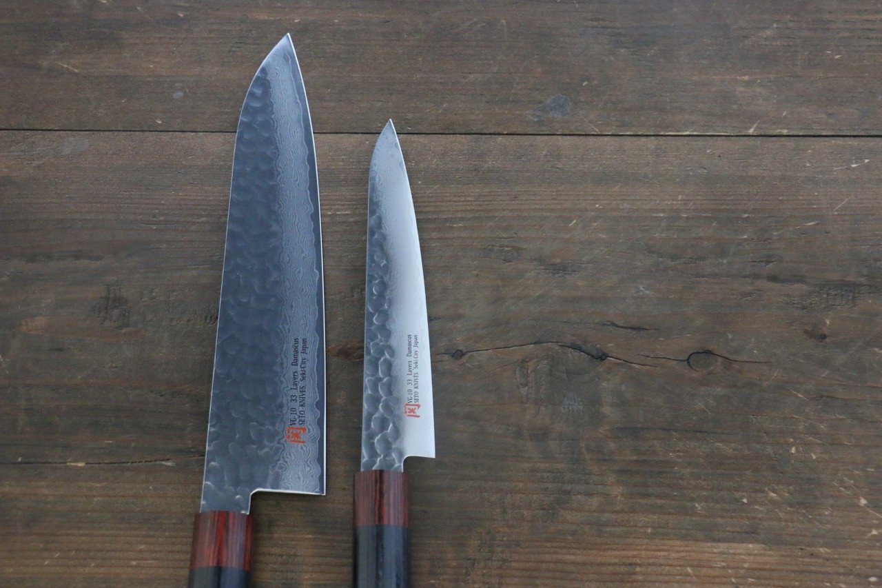 Iseya VG10 33 Layer Damascus Petty 150mm and Gyuto 210mm Set - Seisuke Knife