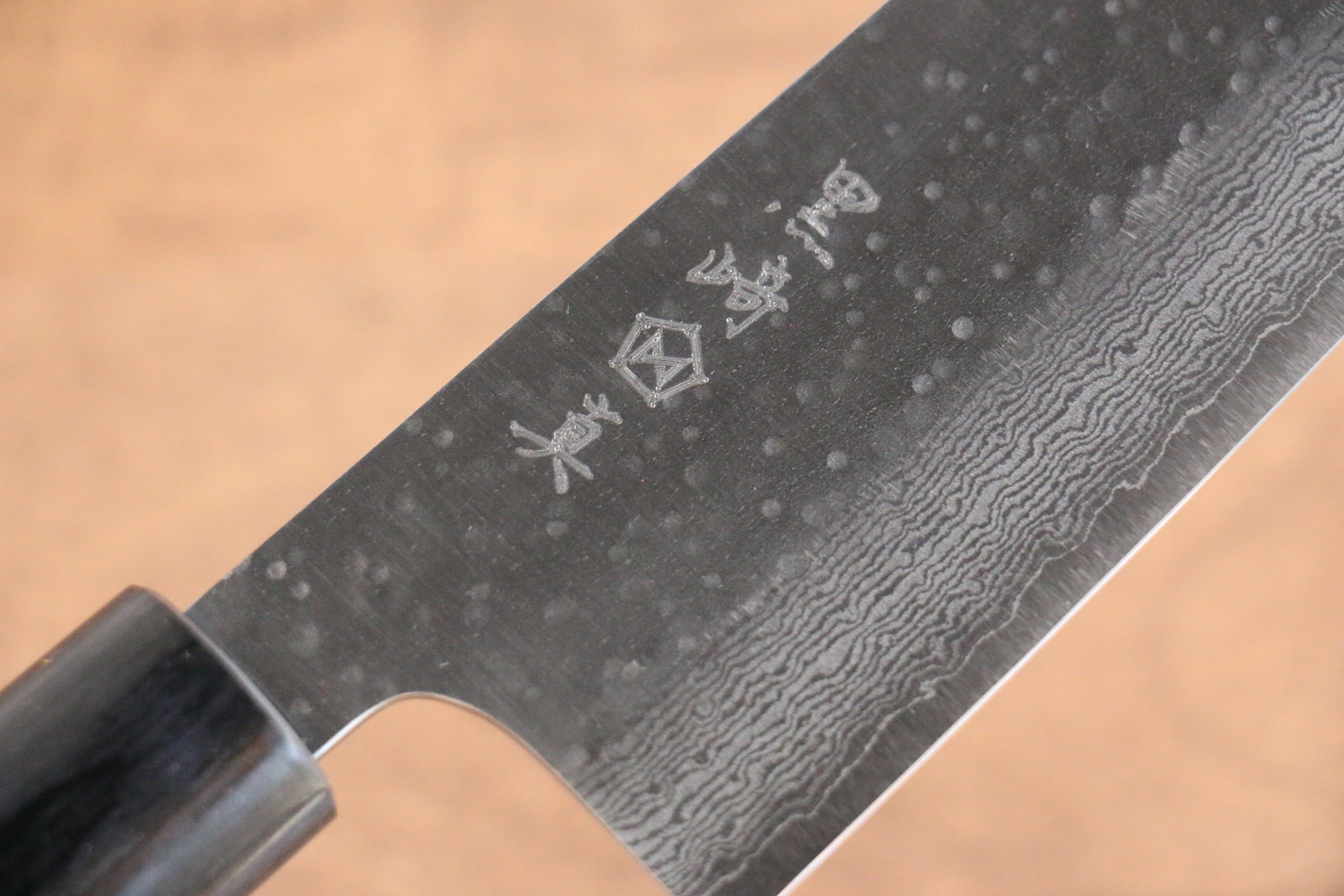 Makoto Kurosaki VG10 Hammered(Maru) Damascus Santoku 165mm Shitan Handle - Seisuke Knife