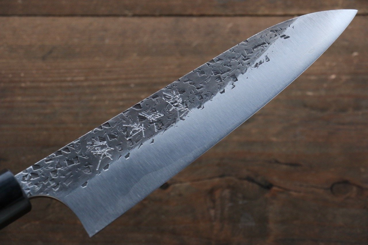 Yu Kurosaki Blue Super Clad Hammered Kurouchi Gyuto Japanese Chef Knife 180mm - Seisuke Knife