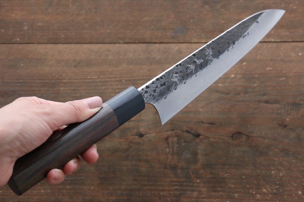 Yu Kurosaki Blue Super Clad Hammered Kurouchi Gyuto Japanese Chef Knife 180mm - Seisuke Knife