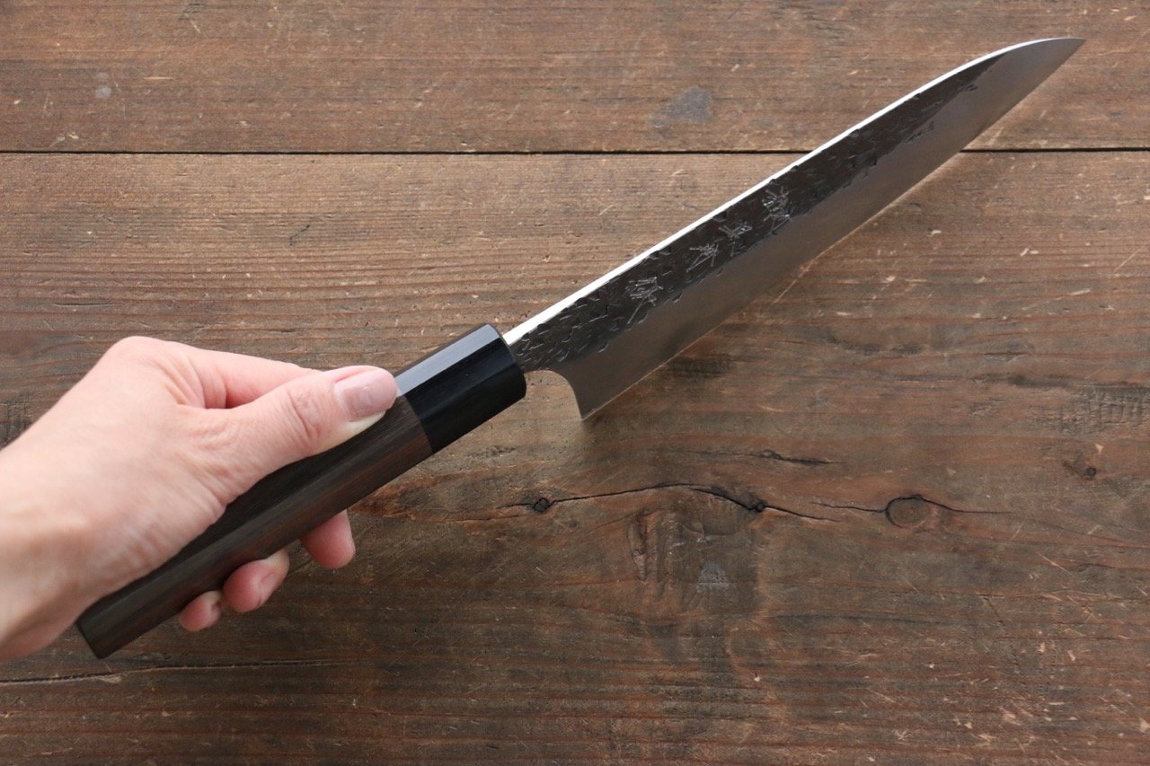 Yu Kurosaki Blue Super Clad Hammered Kurouchi Gyuto Japanese Chef Knife 180mm - Seisuke Knife