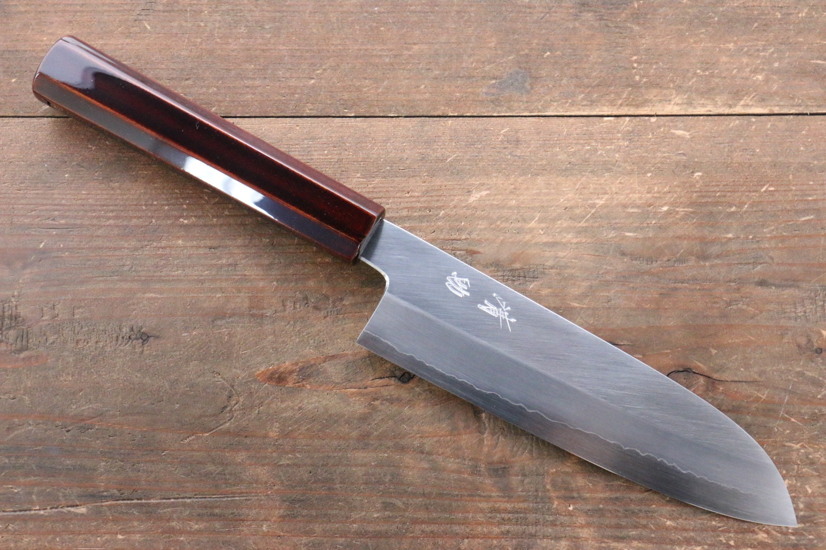 Seisuke Silver Steel No.3 Santoku 165mm Wood(Lacquered) Handle - Seisuke Knife