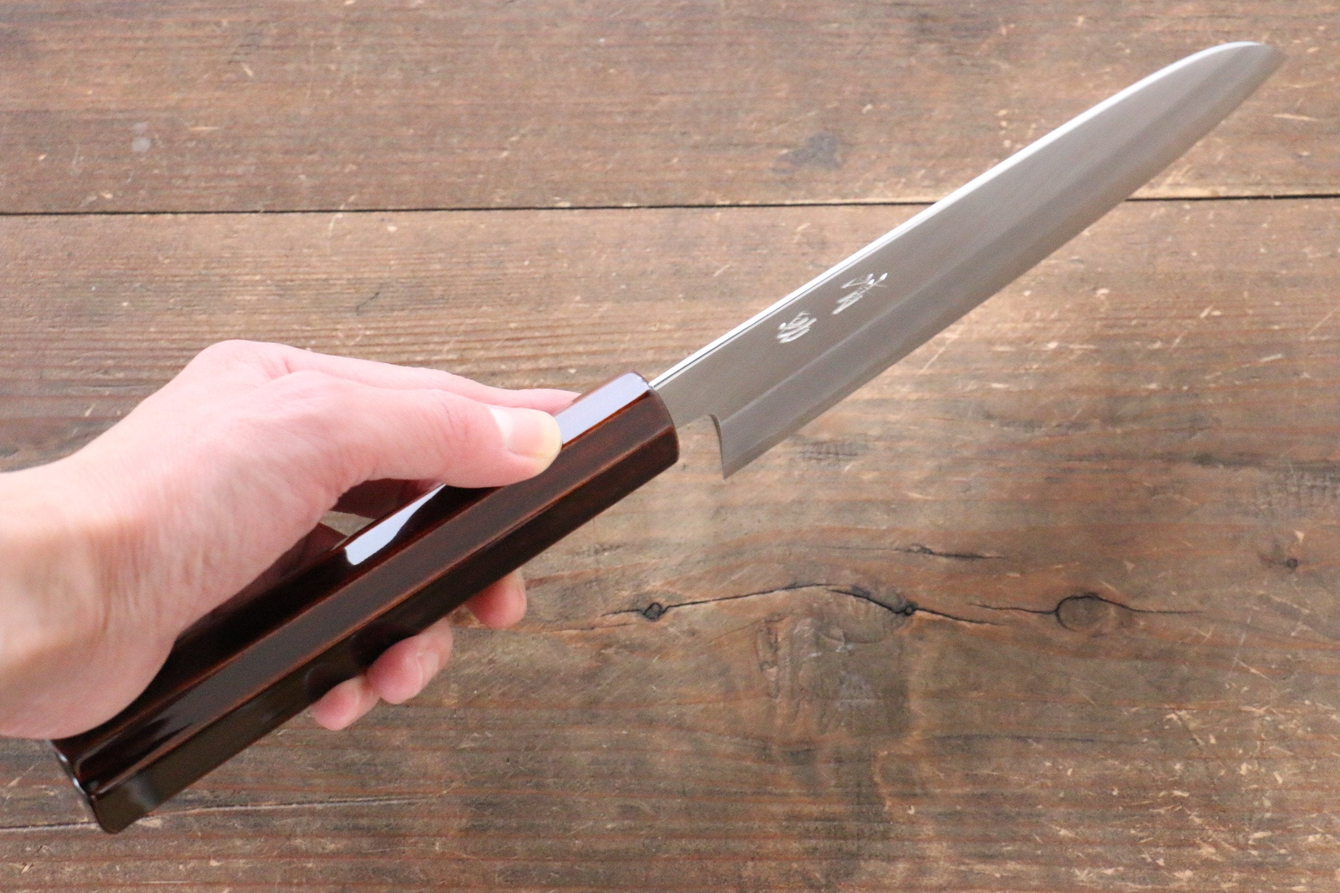 Seisuke Silver Steel No.3 Santoku 165mm Wood(Lacquered) Handle - Seisuke Knife