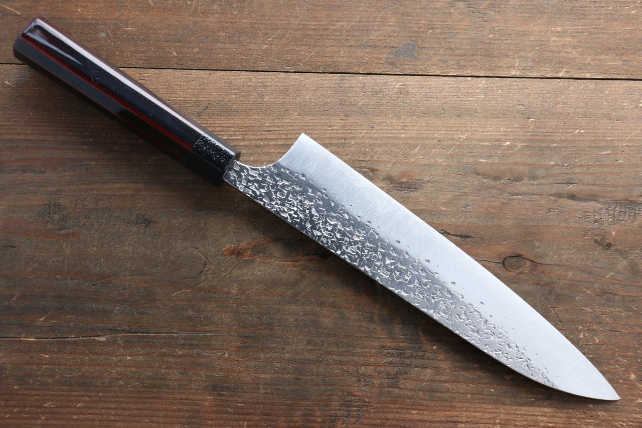 Yu Kurosaki Shizuku SG2 Hammered Gyuto 210mm with Lacquered Handle - Seisuke Knife