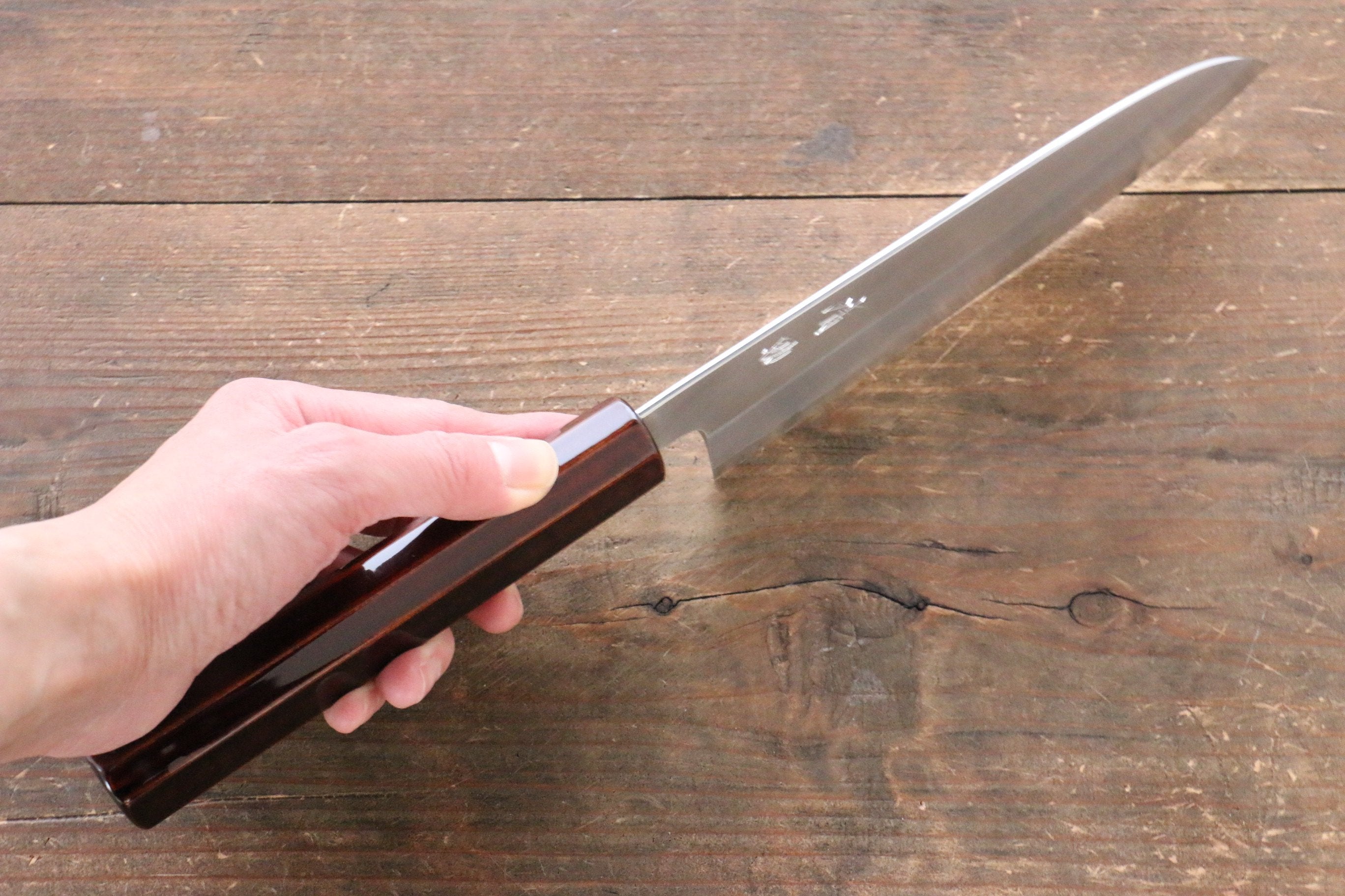 Seisuke Silver Steel No.3 Santoku 165mm Wood(Lacquered) Handle - Seisuke Knife