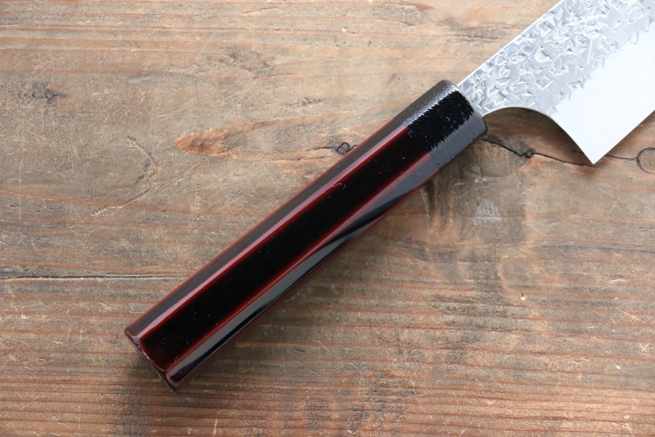 Yu Kurosaki Shizuku SG2 Hammered Gyuto 210mm with Lacquered Handle - Seisuke Knife