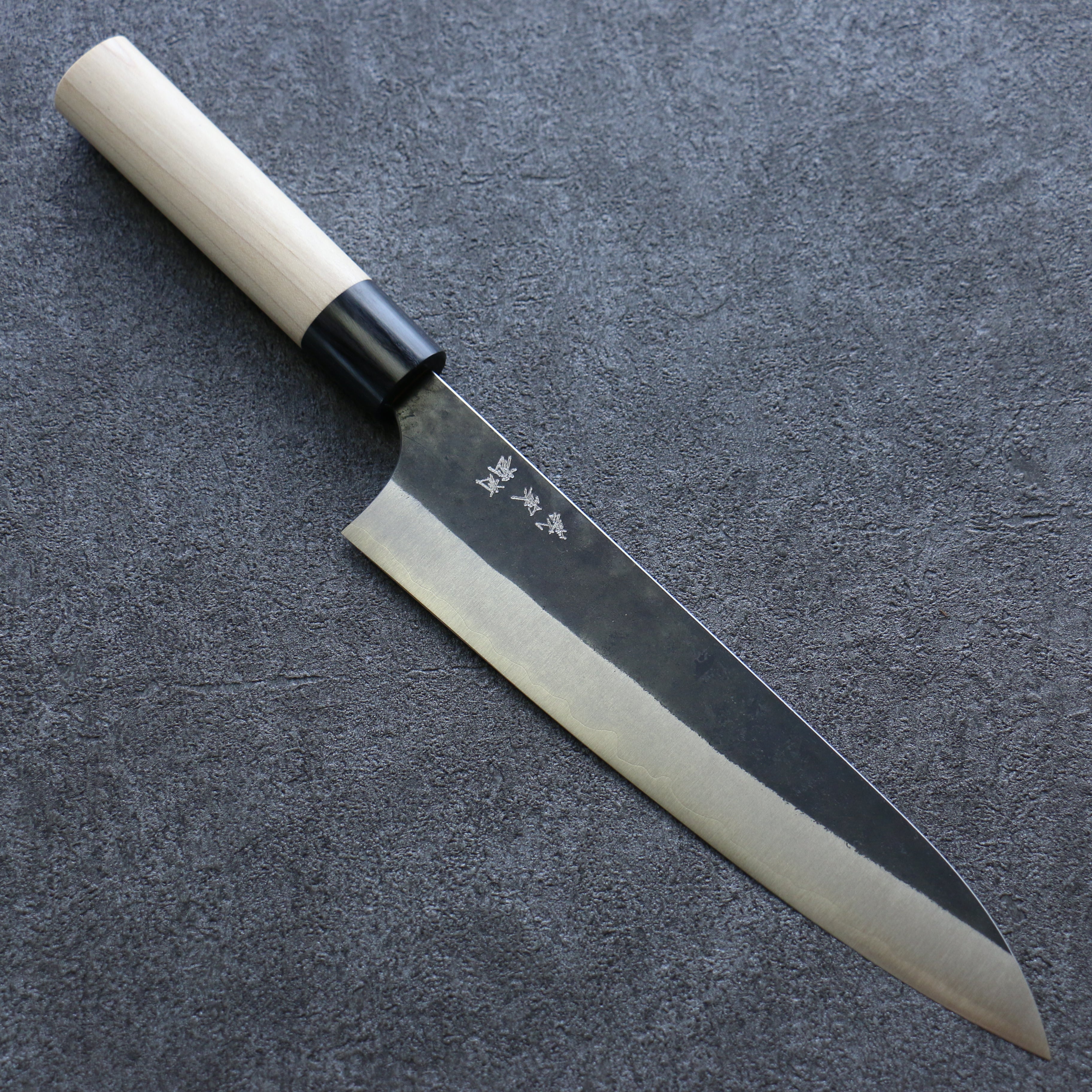 Yoshimi Kato White Steel Black Gyuto 210mm Magnolia Handle - Seisuke Knife